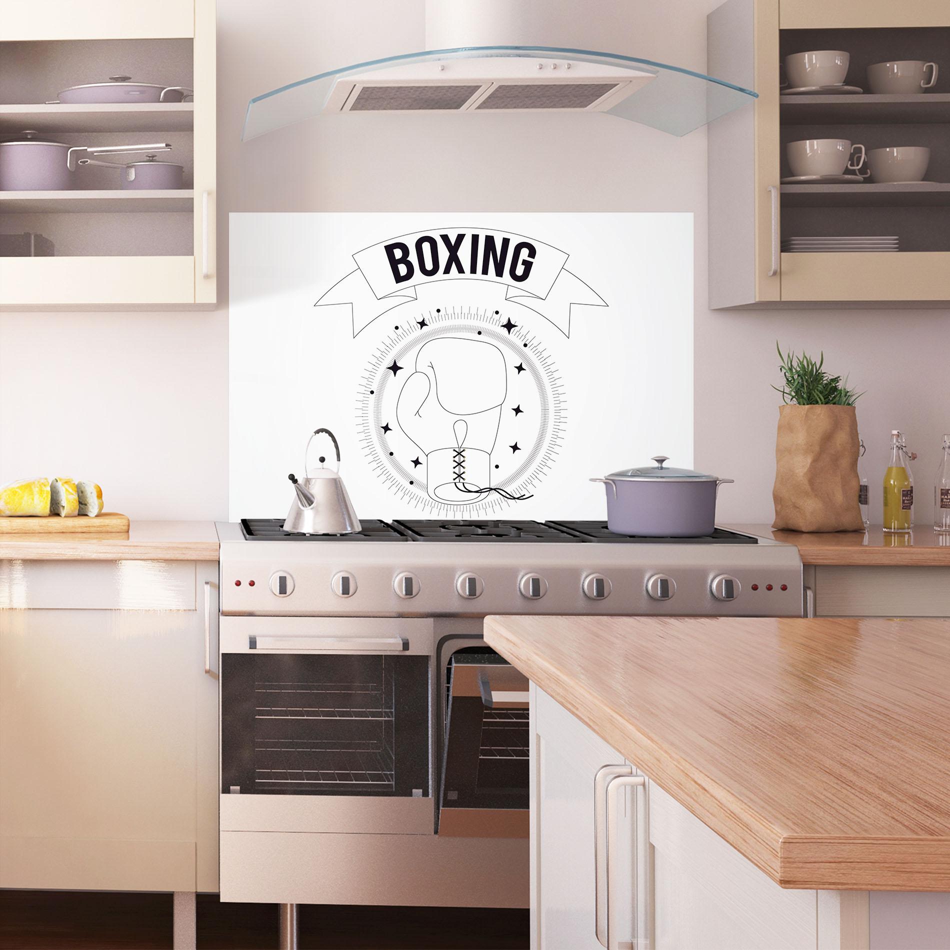Panel Szklany do Kuchni Boxing Line mockup 1