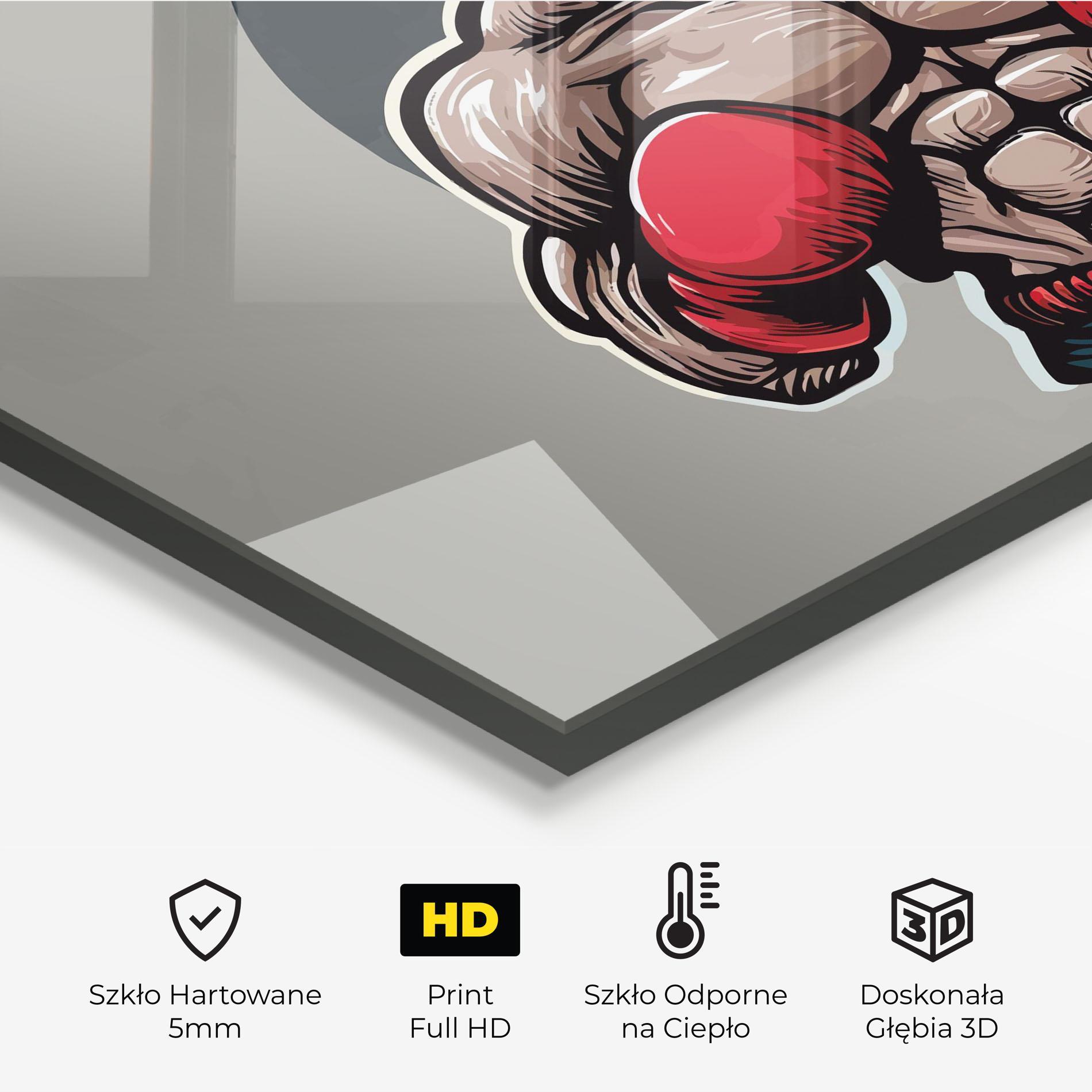 Panel Szklany do Kuchni Boxer Character mockup 2