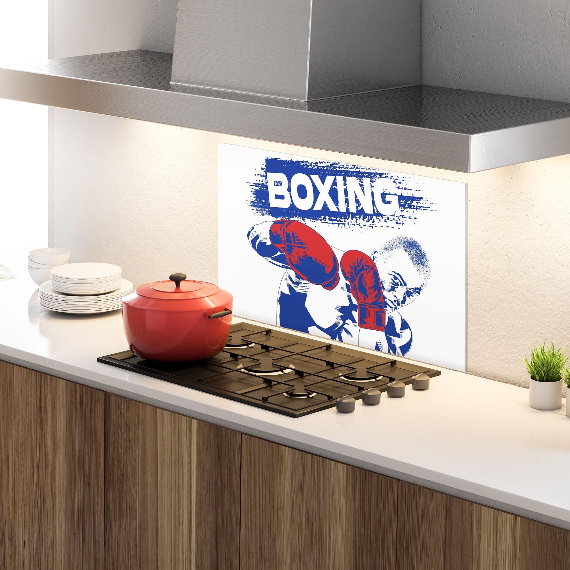 Panel Szklany do Kuchni Blue Boxing mockup 4
