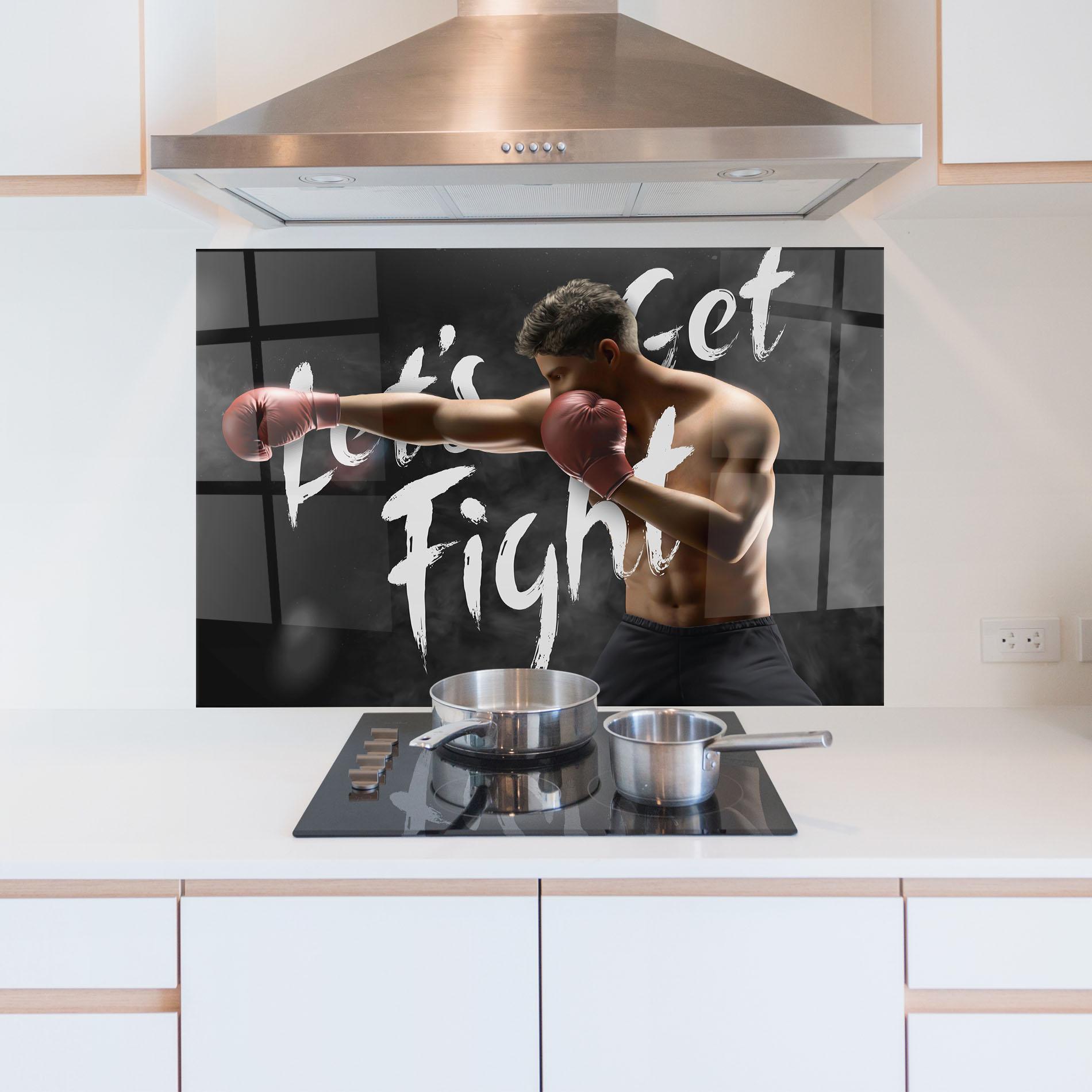 Panel Szklany do Kuchni Lets Get Fight mockup 5