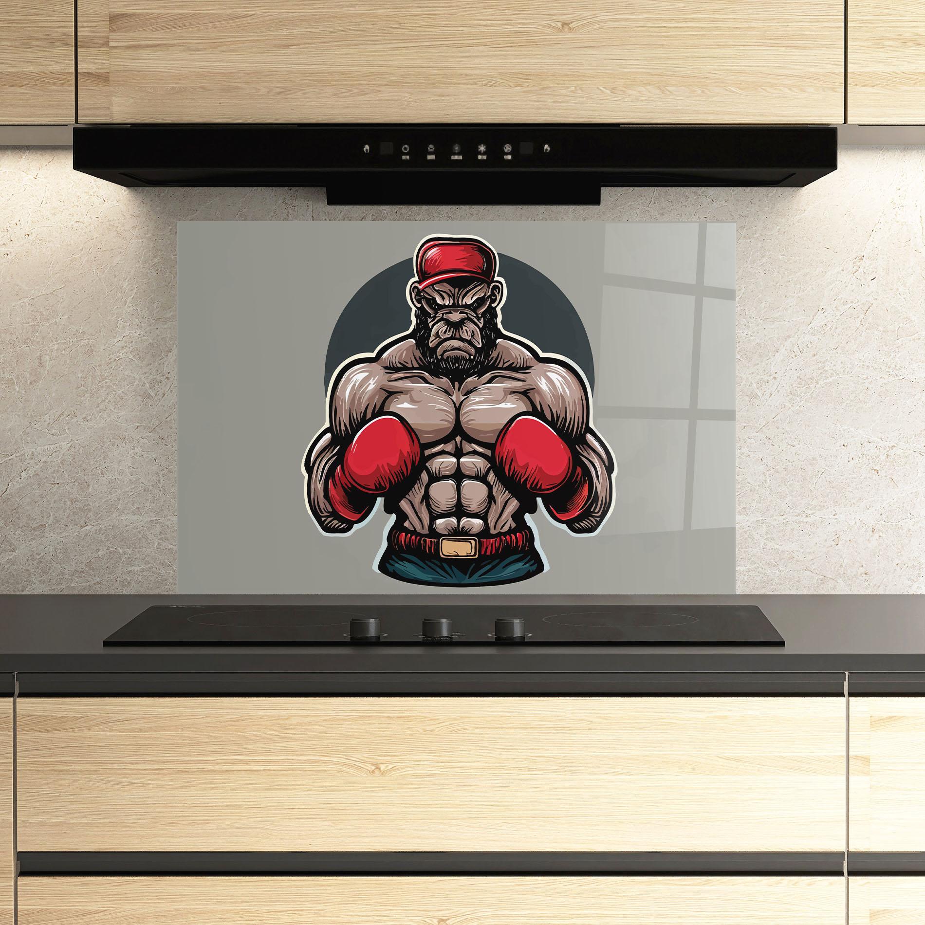 Panel Szklany do Kuchni Boxer Character mockup 3