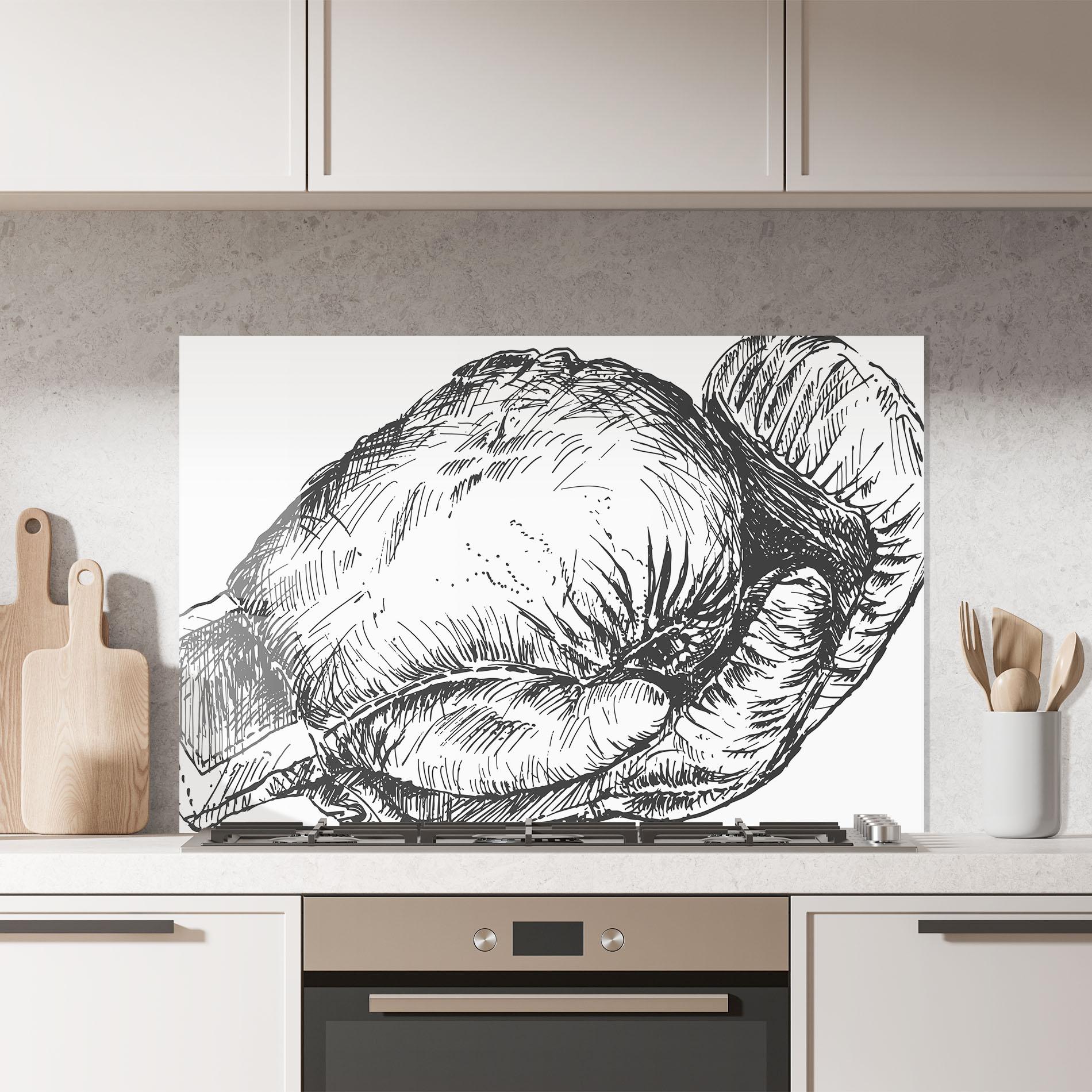 Panel Szklany do Kuchni Grey Line Glove mockup 7