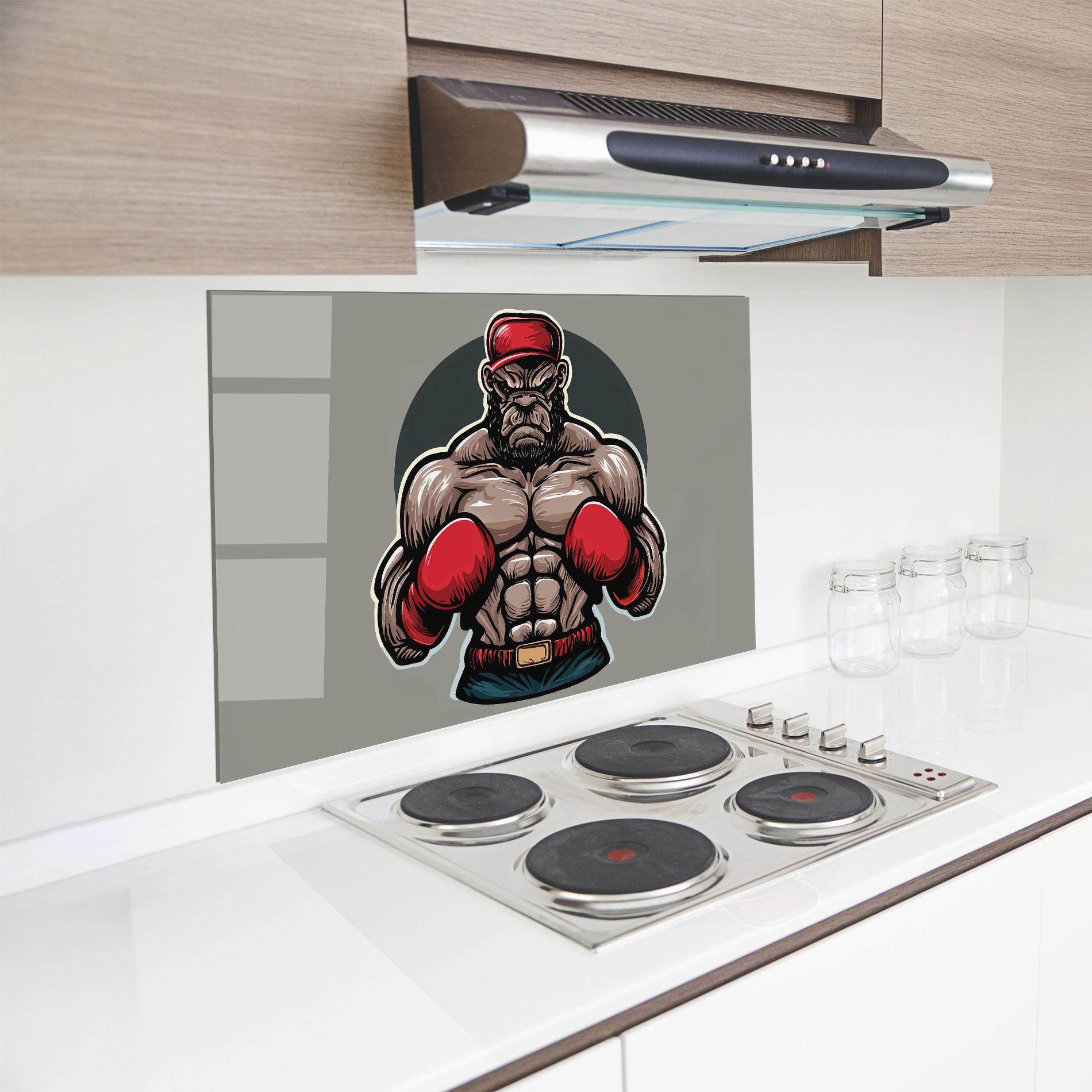 Panel Szklany do Kuchni Boxer Character mockup 8