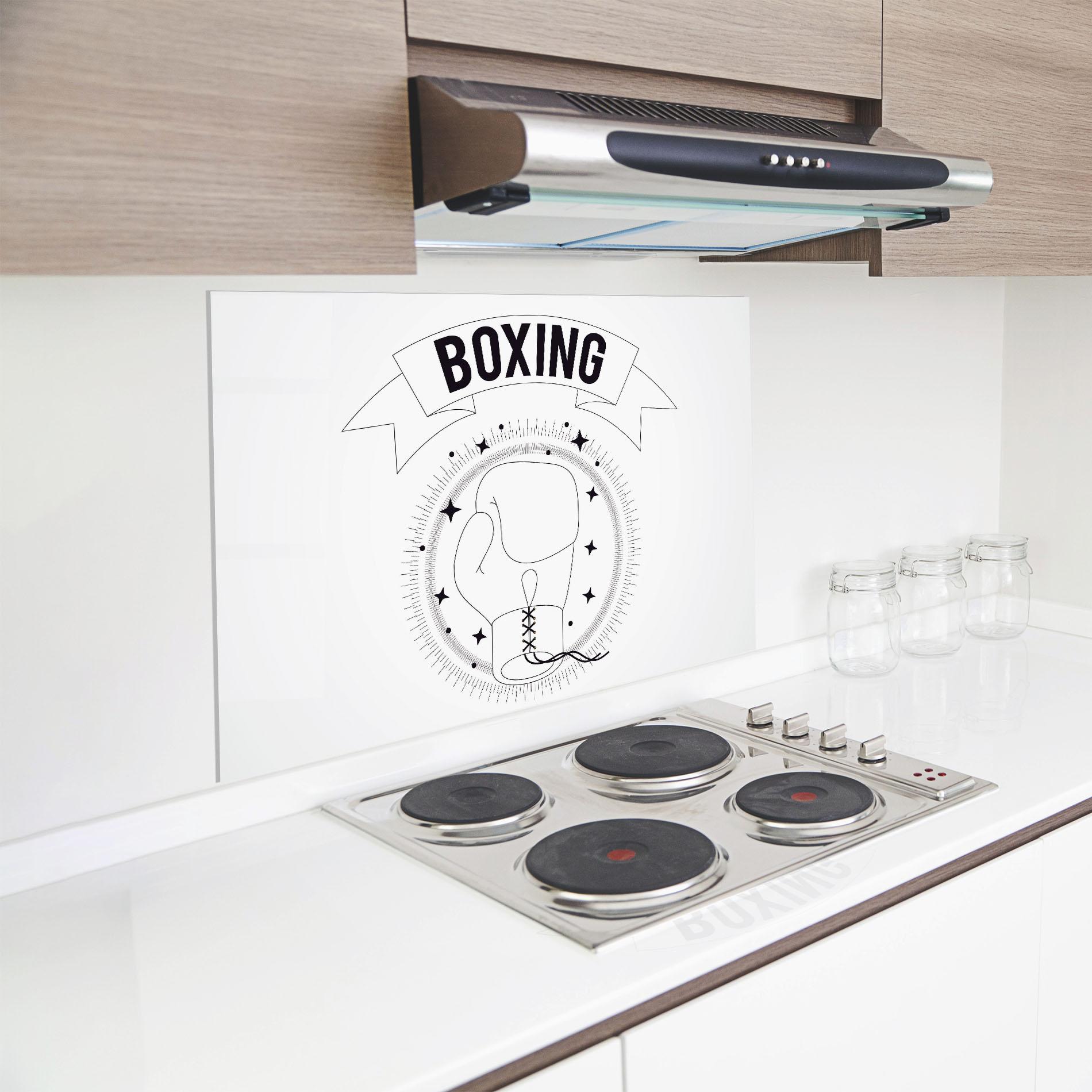 Panel Szklany do Kuchni Boxing Line mockup 8