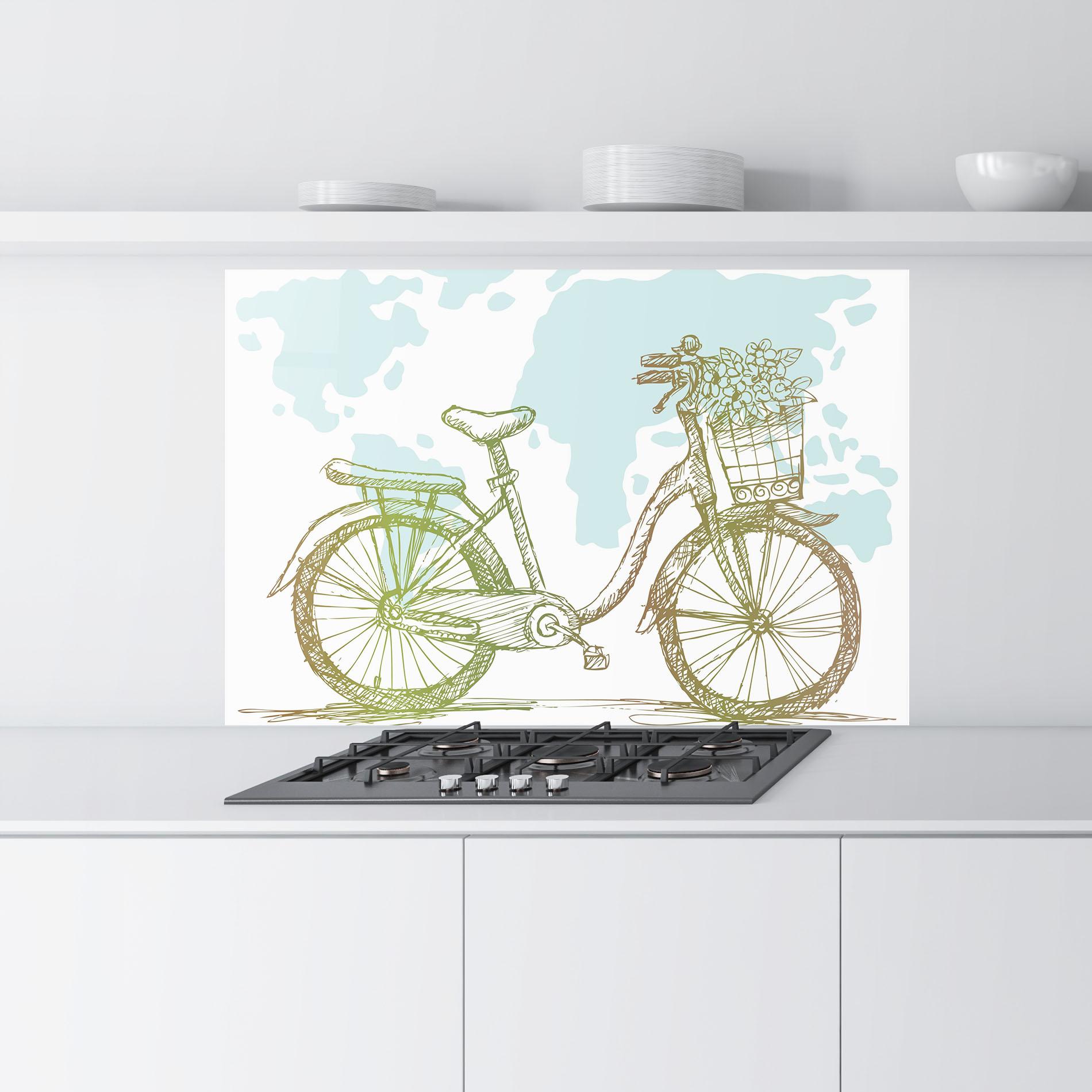 Panel Szklany do Kuchni Green Bike Line mockup 9
