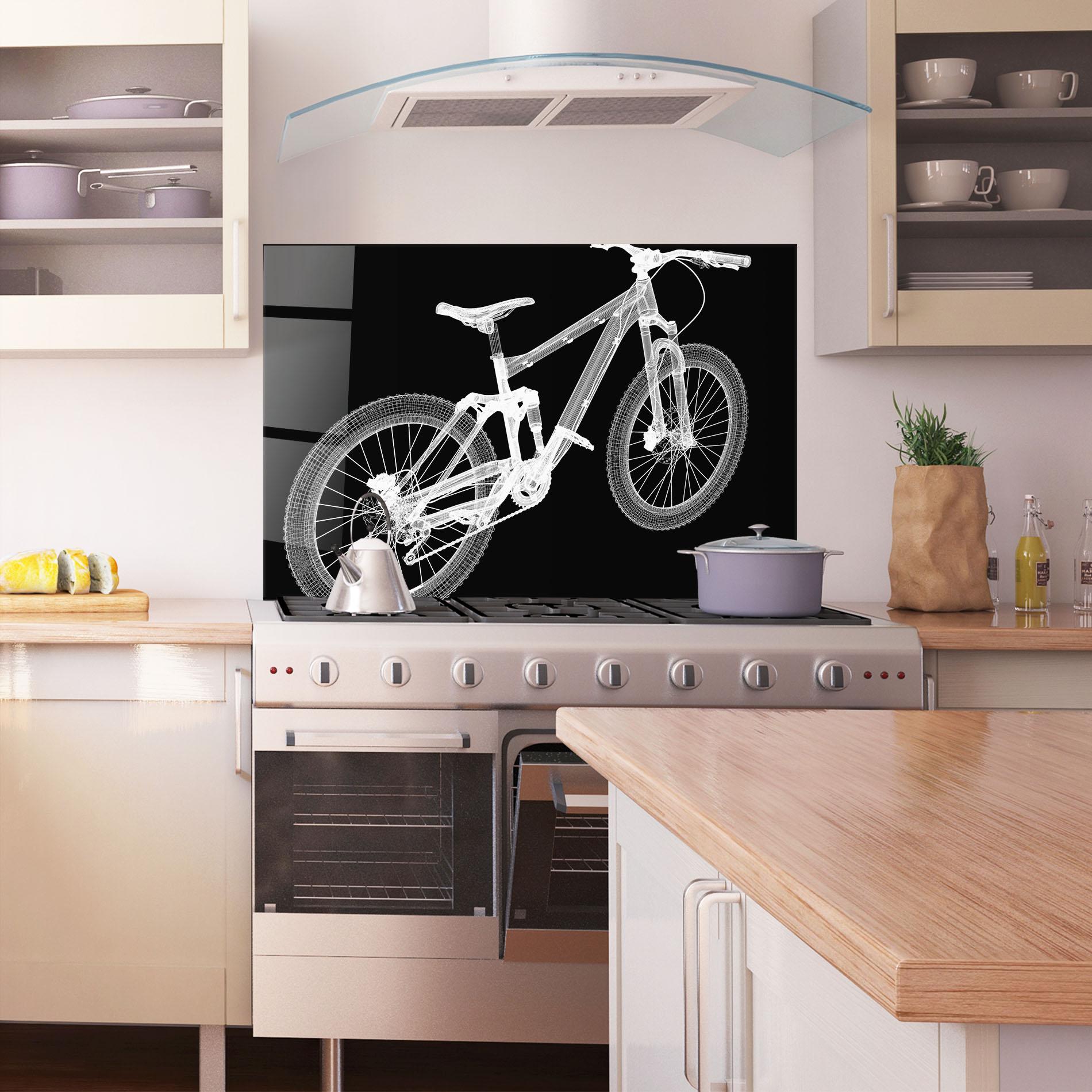 Panel Szklany do Kuchni Bike 3d Model mockup 1