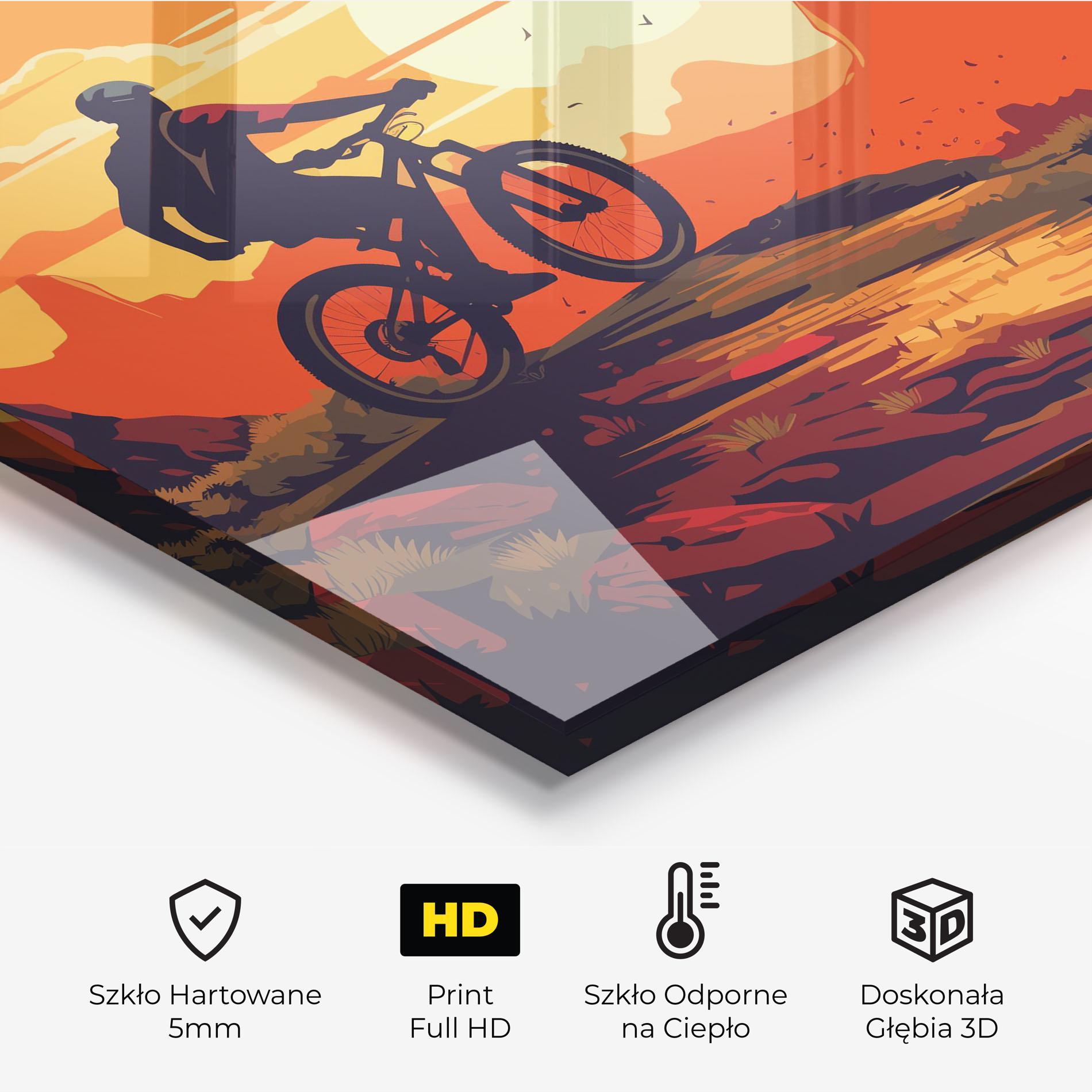 Panel Szklany do Kuchni Bike Mountain View mockup 2