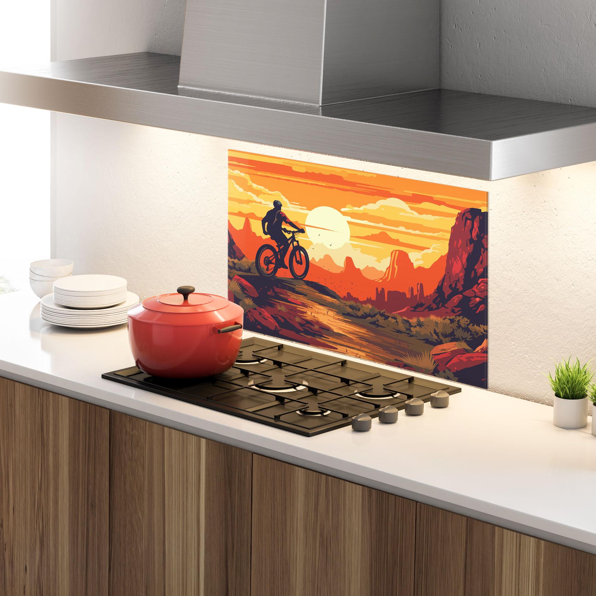 Panel Szklany do Kuchni Bike Mountain View mockup 4