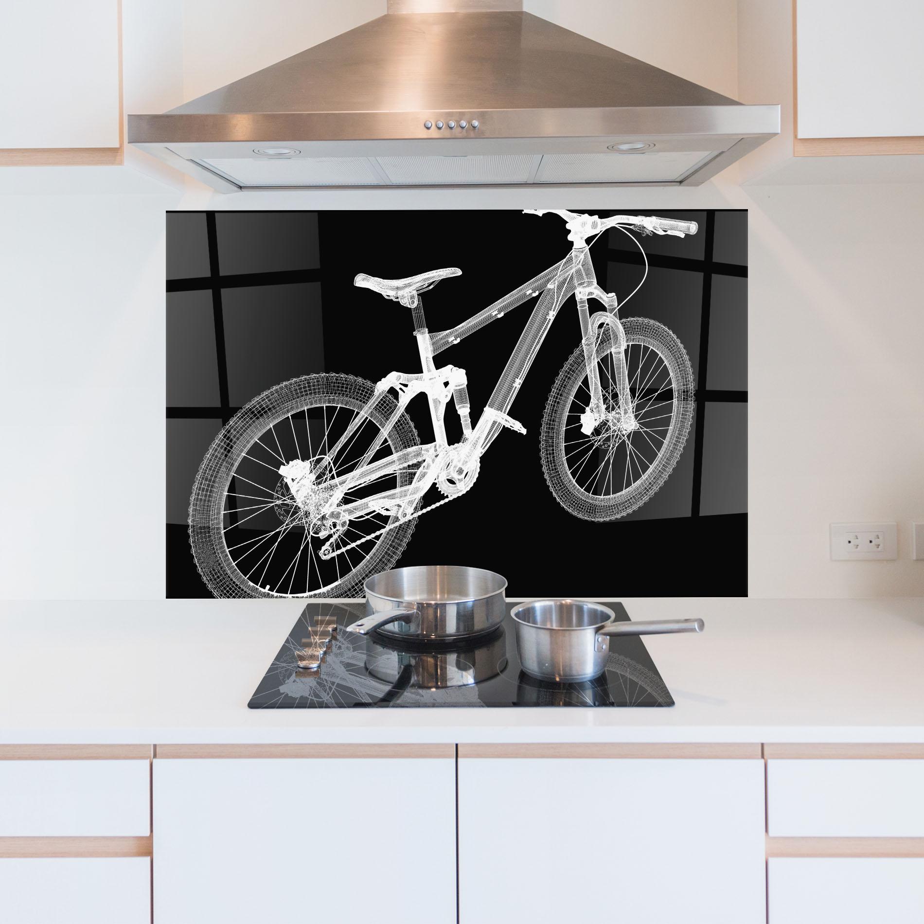 Panel Szklany do Kuchni Bike 3d Model mockup 5