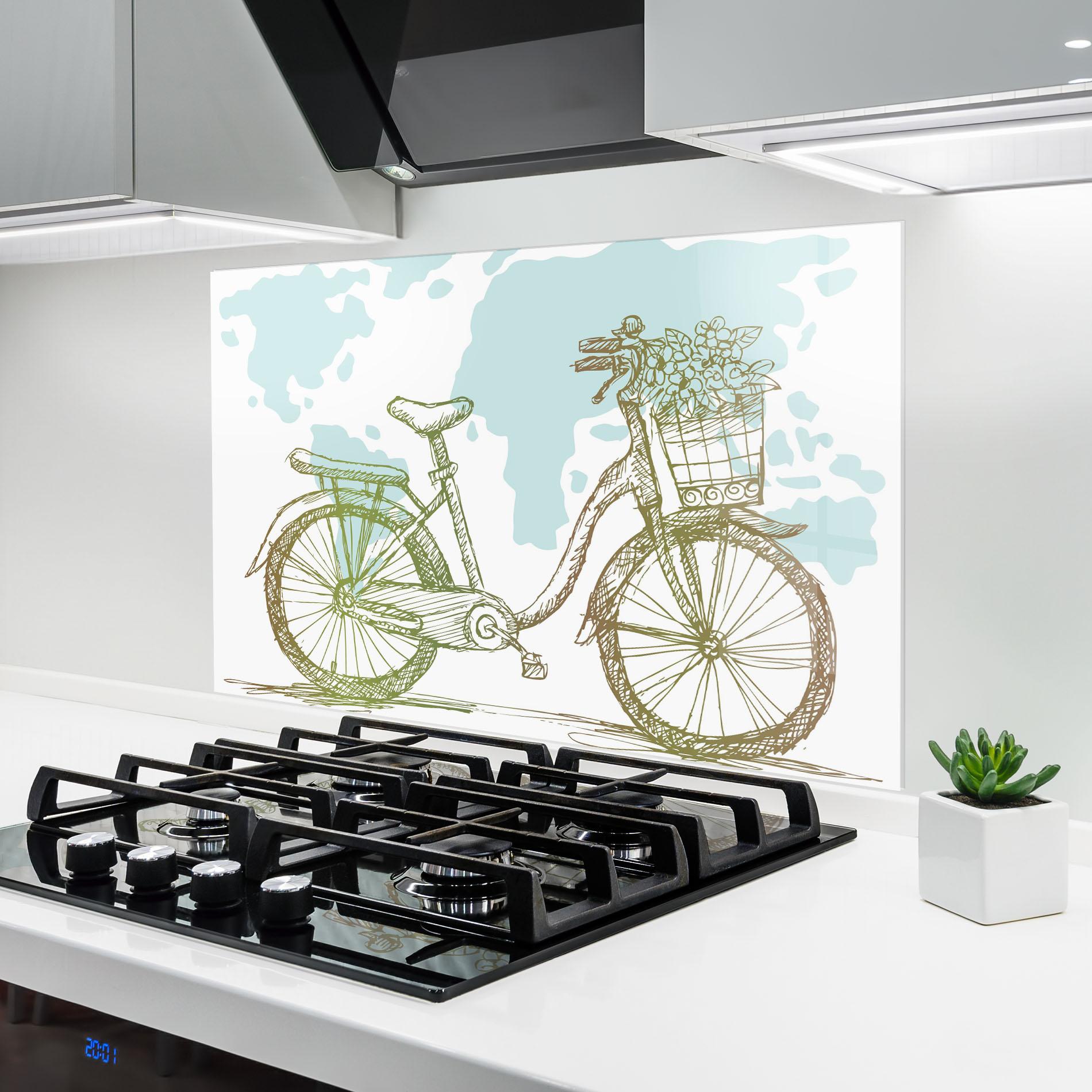 Panel Szklany do Kuchni Green Bike Line mockup 6
