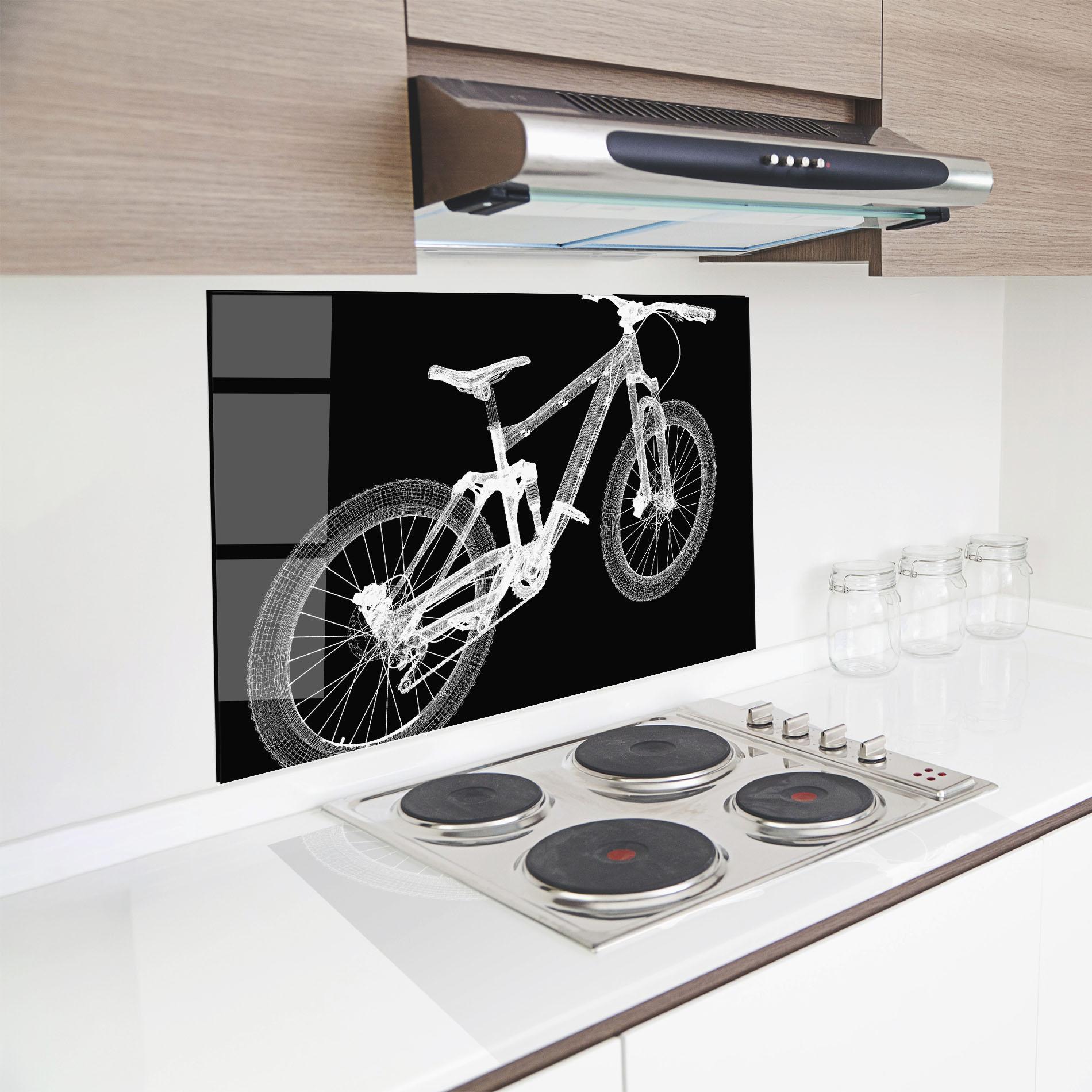 Panel Szklany do Kuchni Bike 3d Model mockup 8