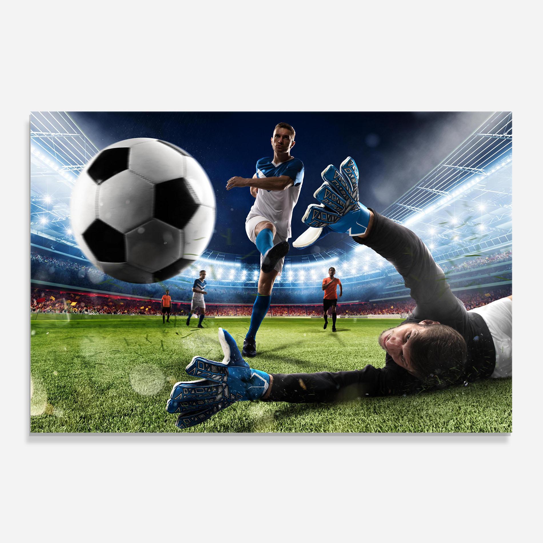 Panel Szklany do Kuchni Goalkeeper Kicks Ball mockup 0