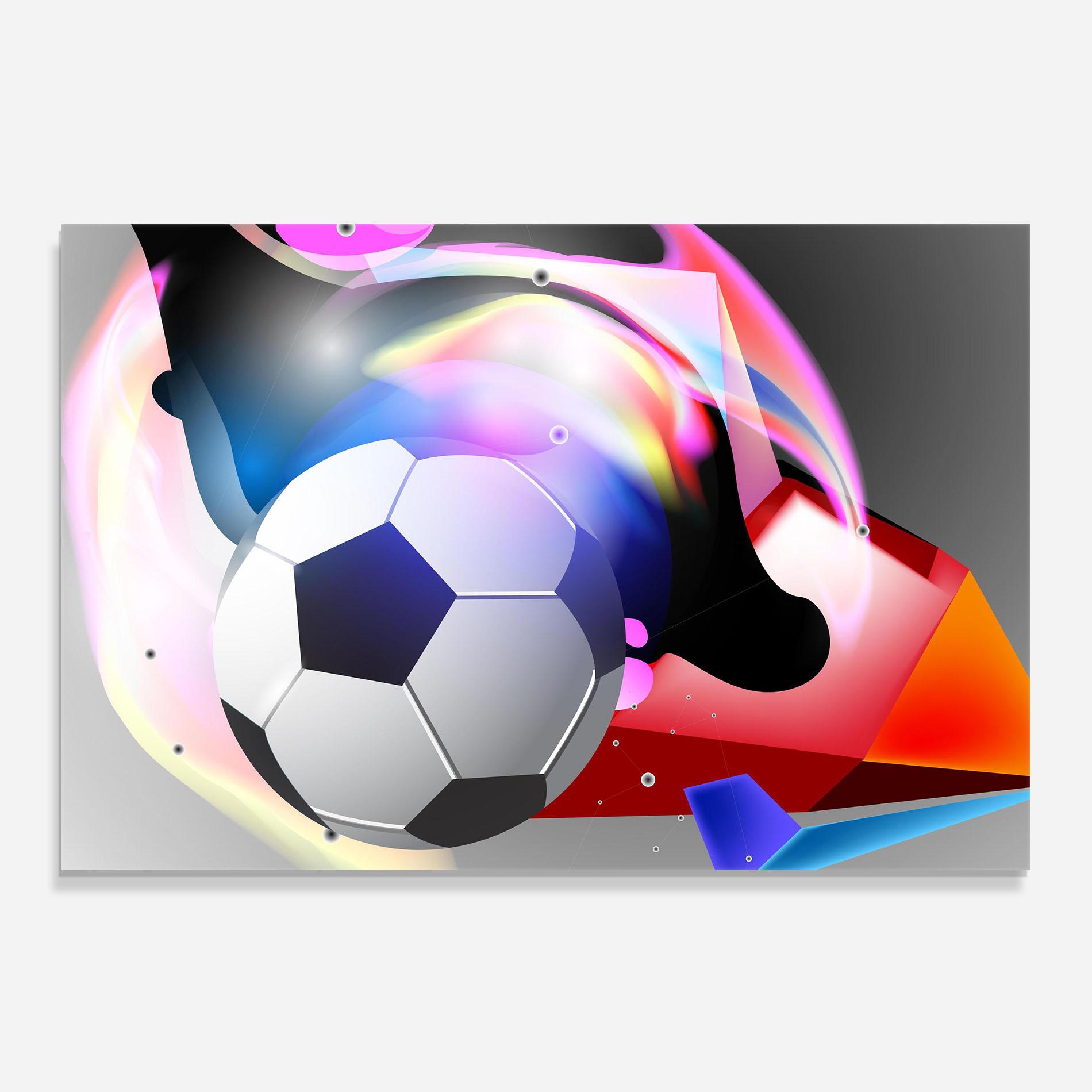 Panel Szklany do Kuchni Pink Blue Football Art mockup 0