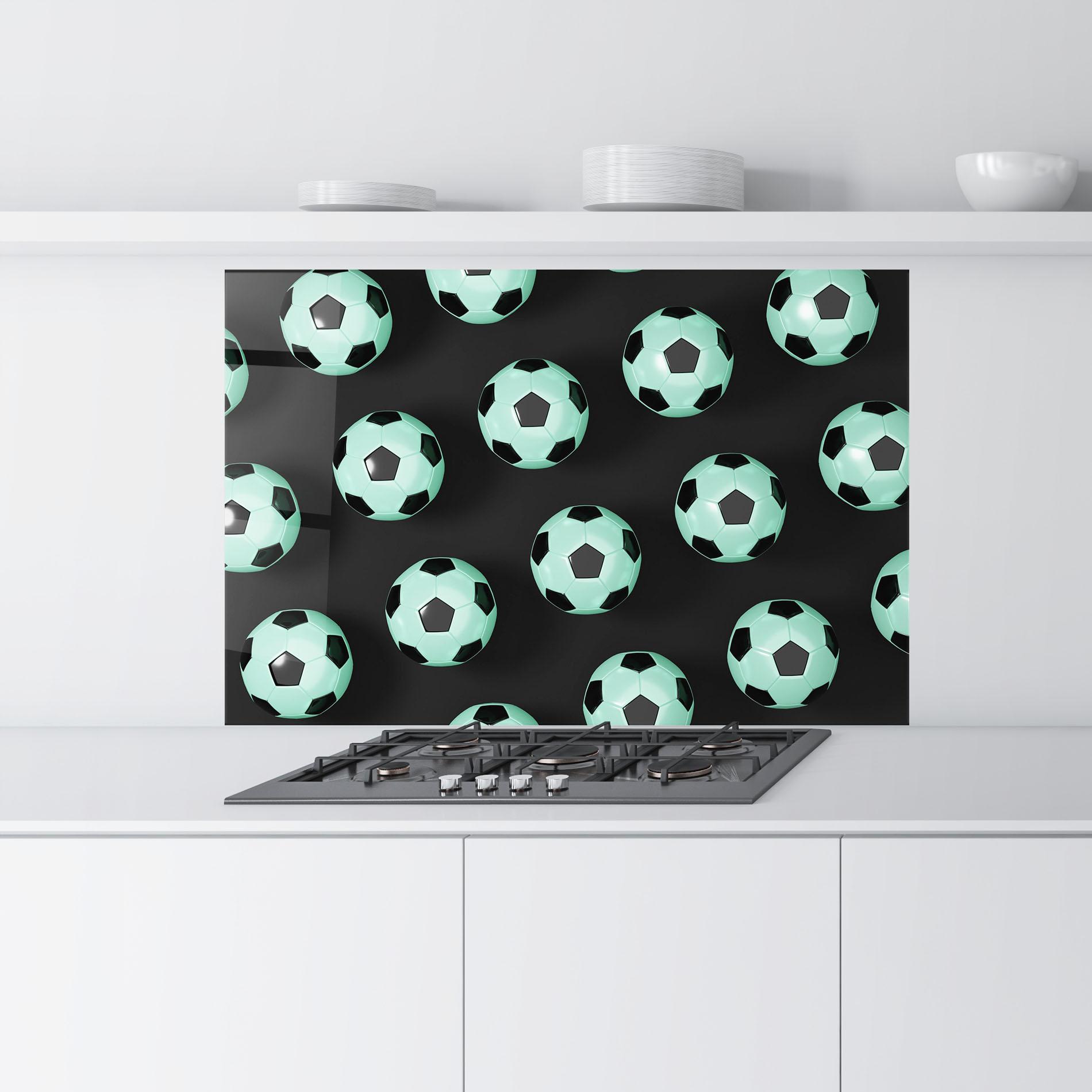 Panel Szklany do Kuchni Green Light Football mockup 9