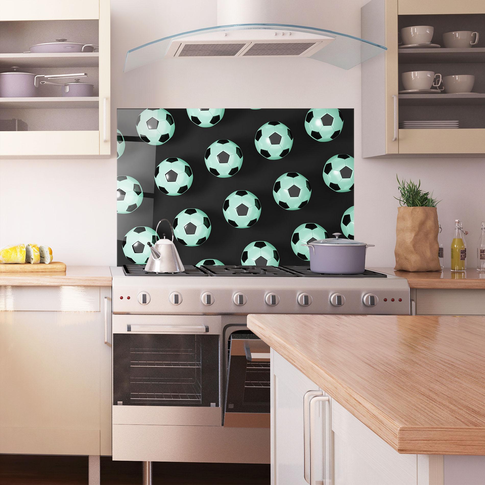 Panel Szklany do Kuchni Green Light Football mockup 1