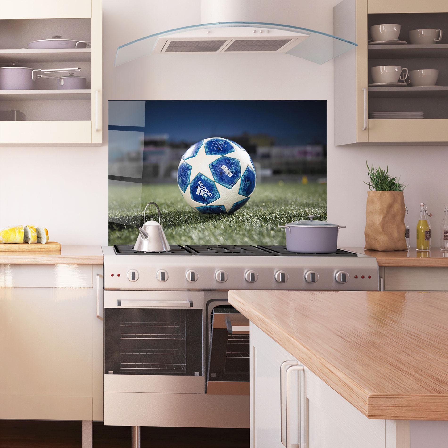 Panel Szklany do Kuchni White Stars Football mockup 1