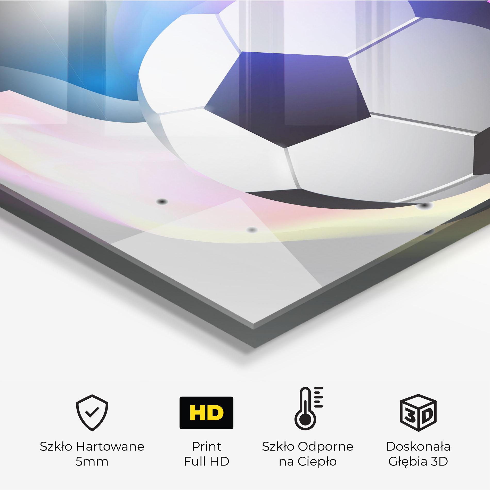 Panel Szklany do Kuchni Pink Blue Football Art mockup 2