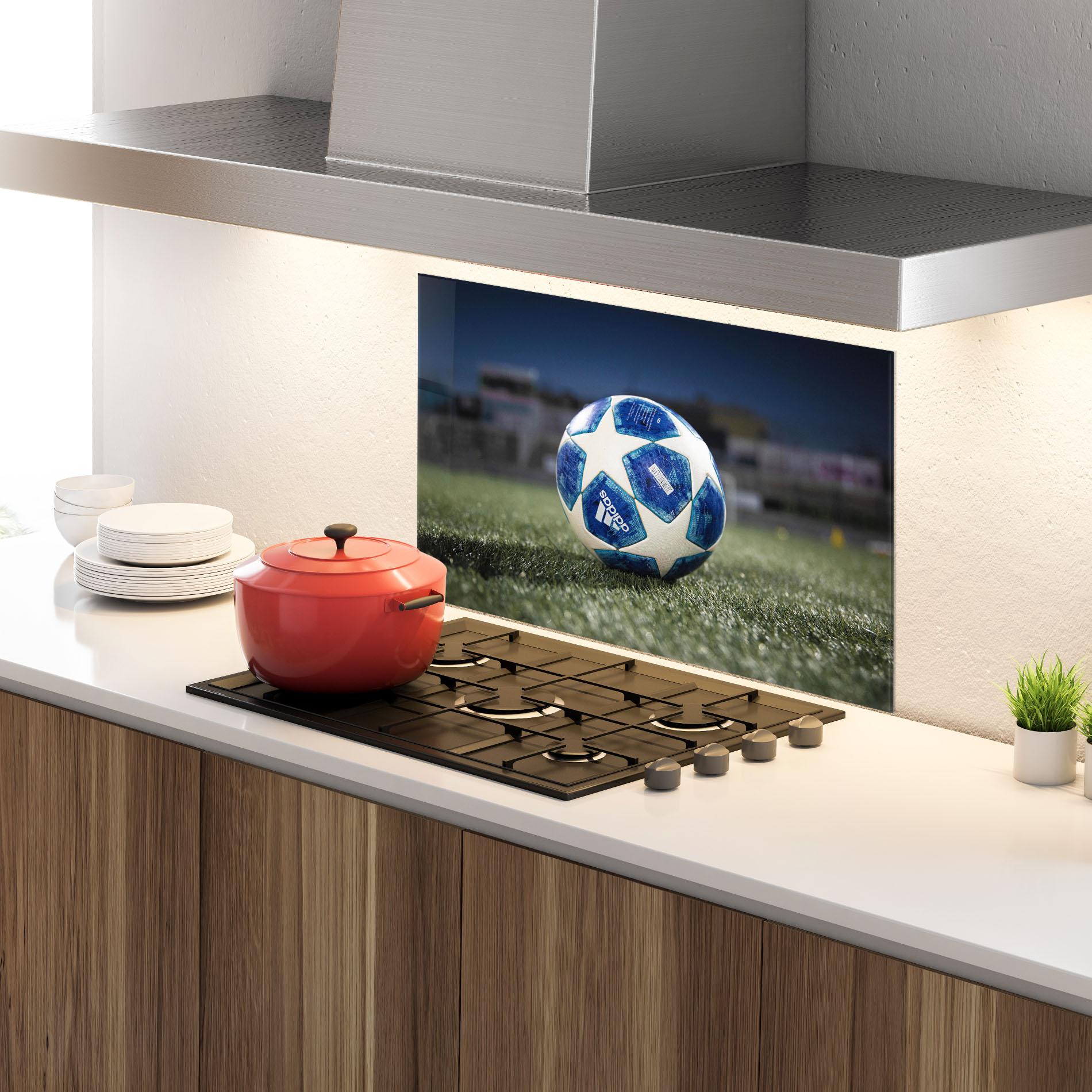 Panel Szklany do Kuchni White Stars Football mockup 4