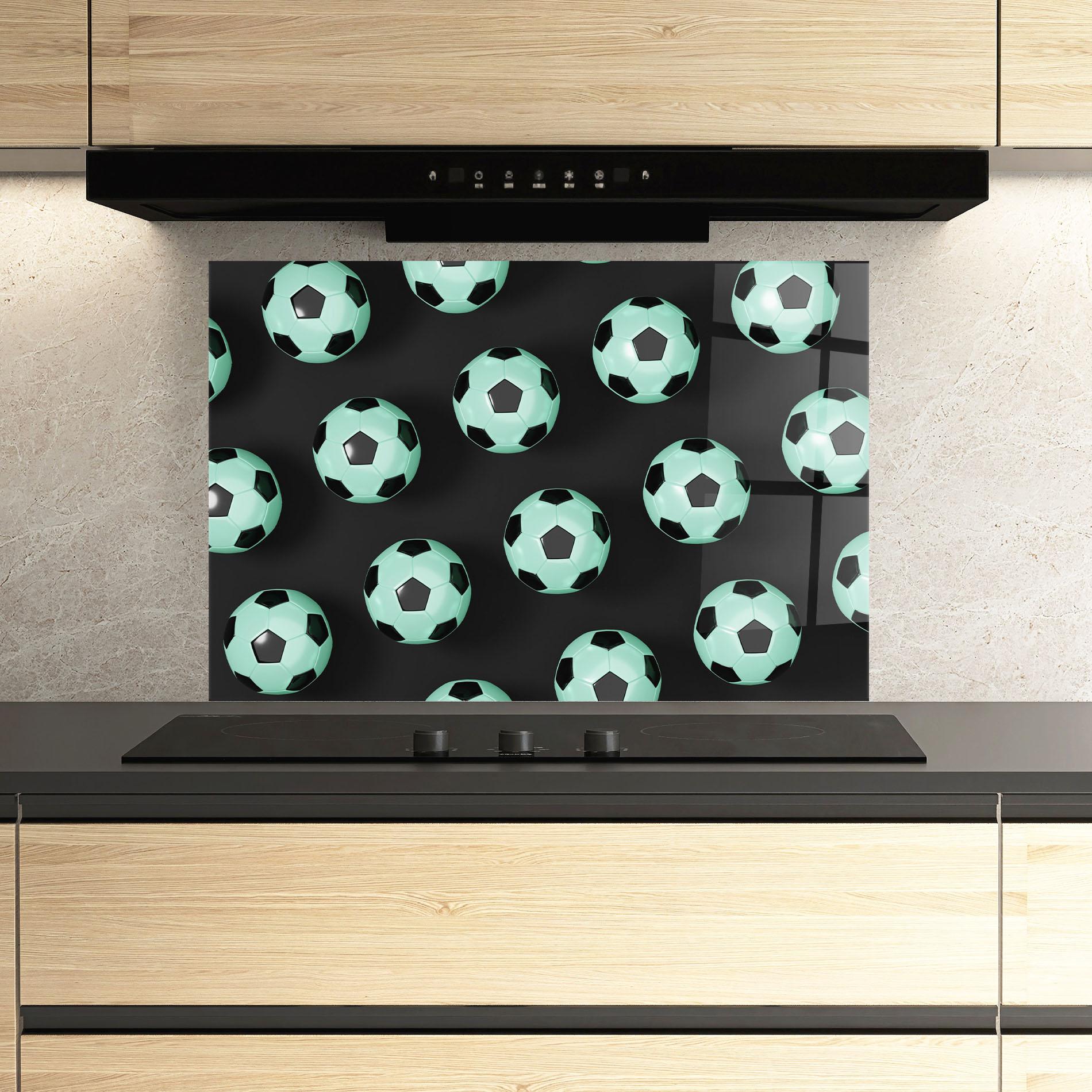 Panel Szklany do Kuchni Green Light Football mockup 3