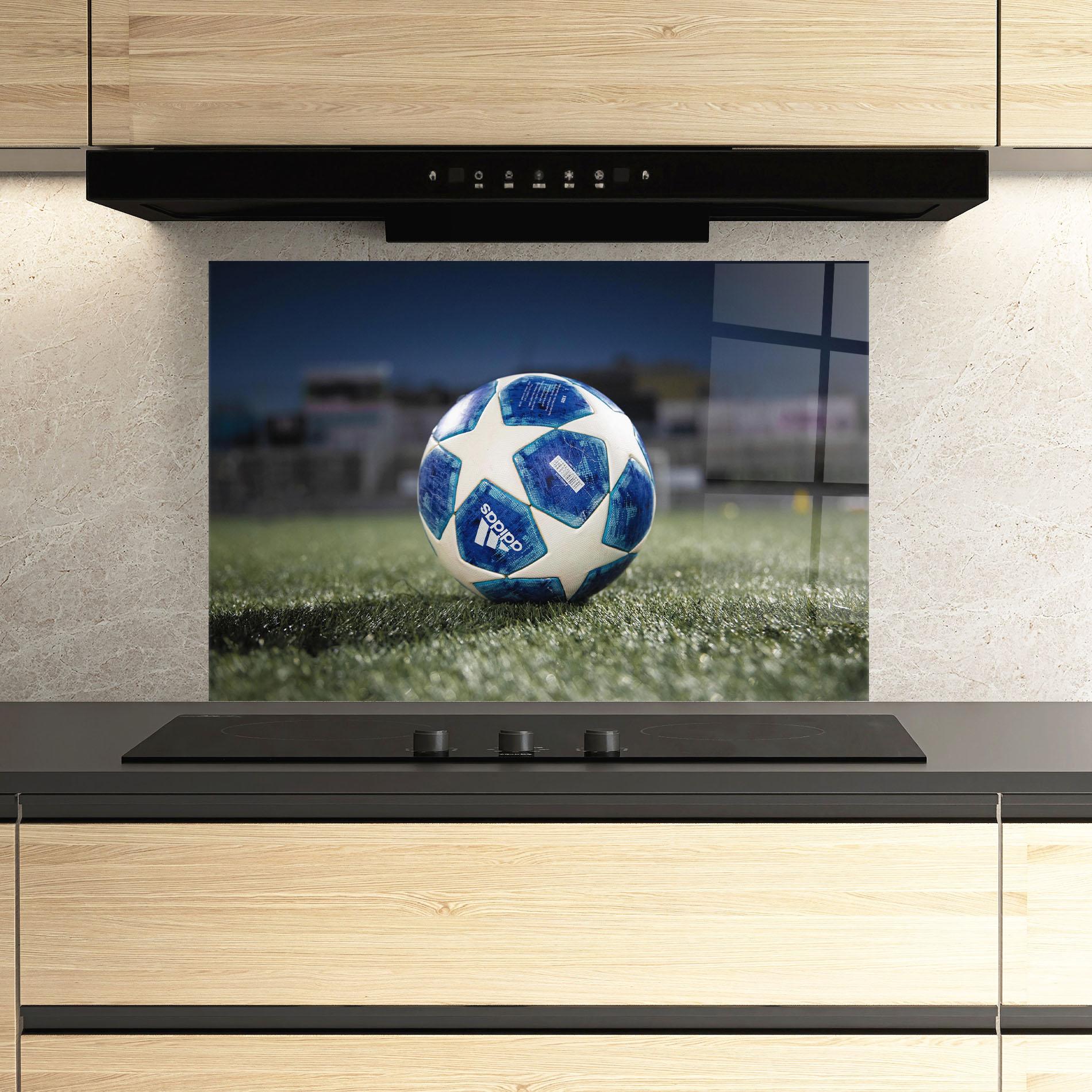 Panel Szklany do Kuchni White Stars Football mockup 3