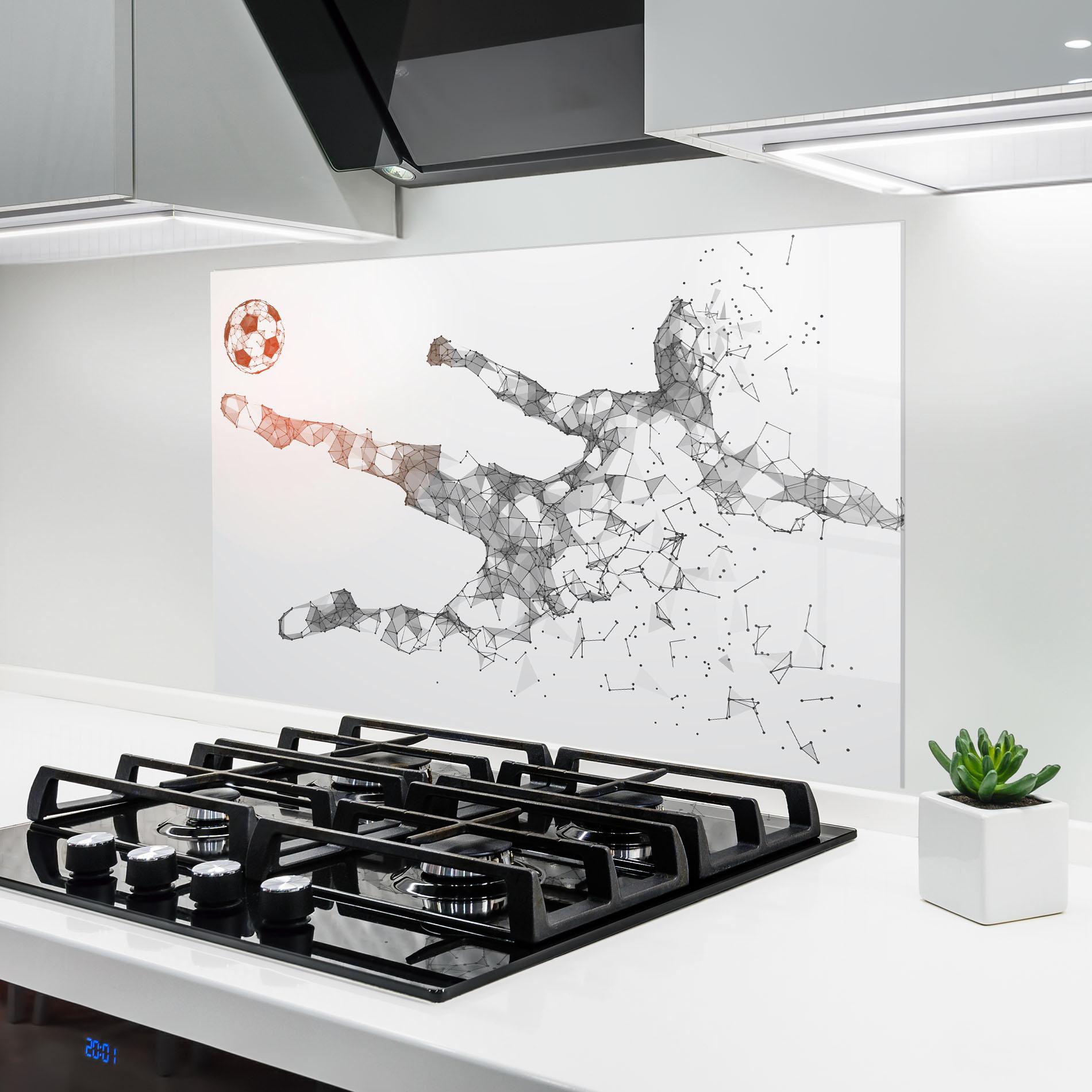 Panel Szklany do Kuchni Football Orange Ball mockup 6