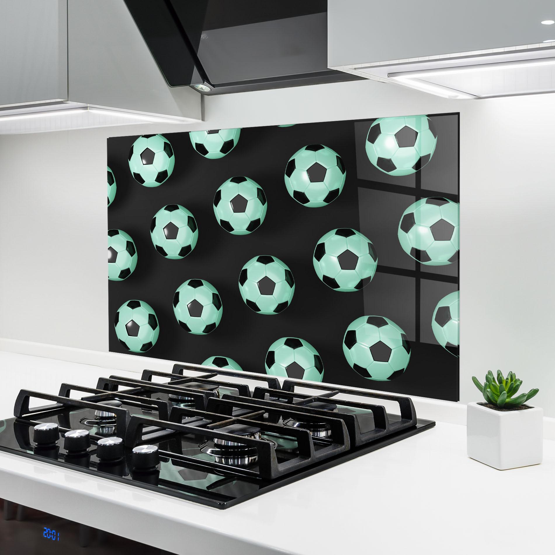 Panel Szklany do Kuchni Green Light Football mockup 6