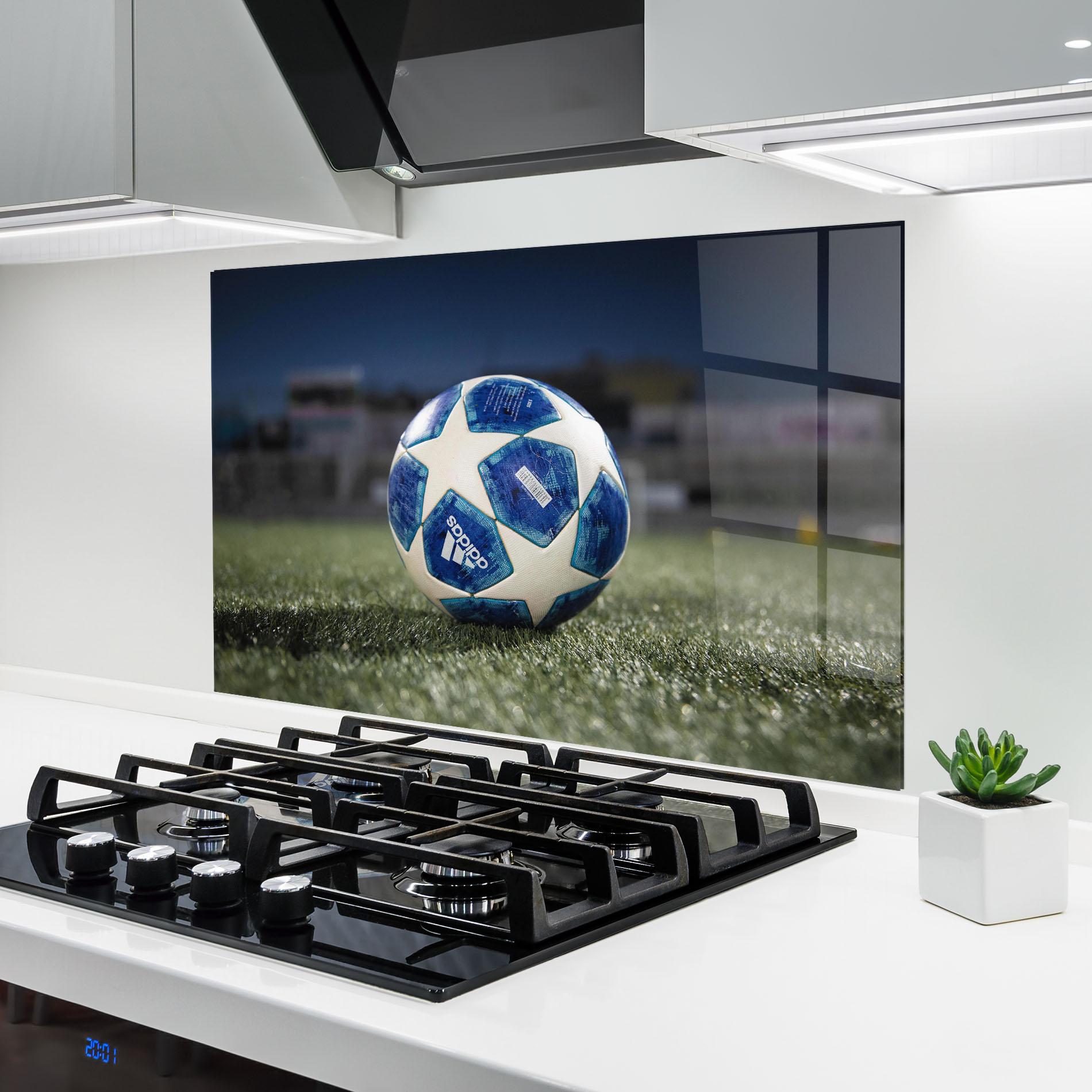 Panel Szklany do Kuchni White Stars Football mockup 6
