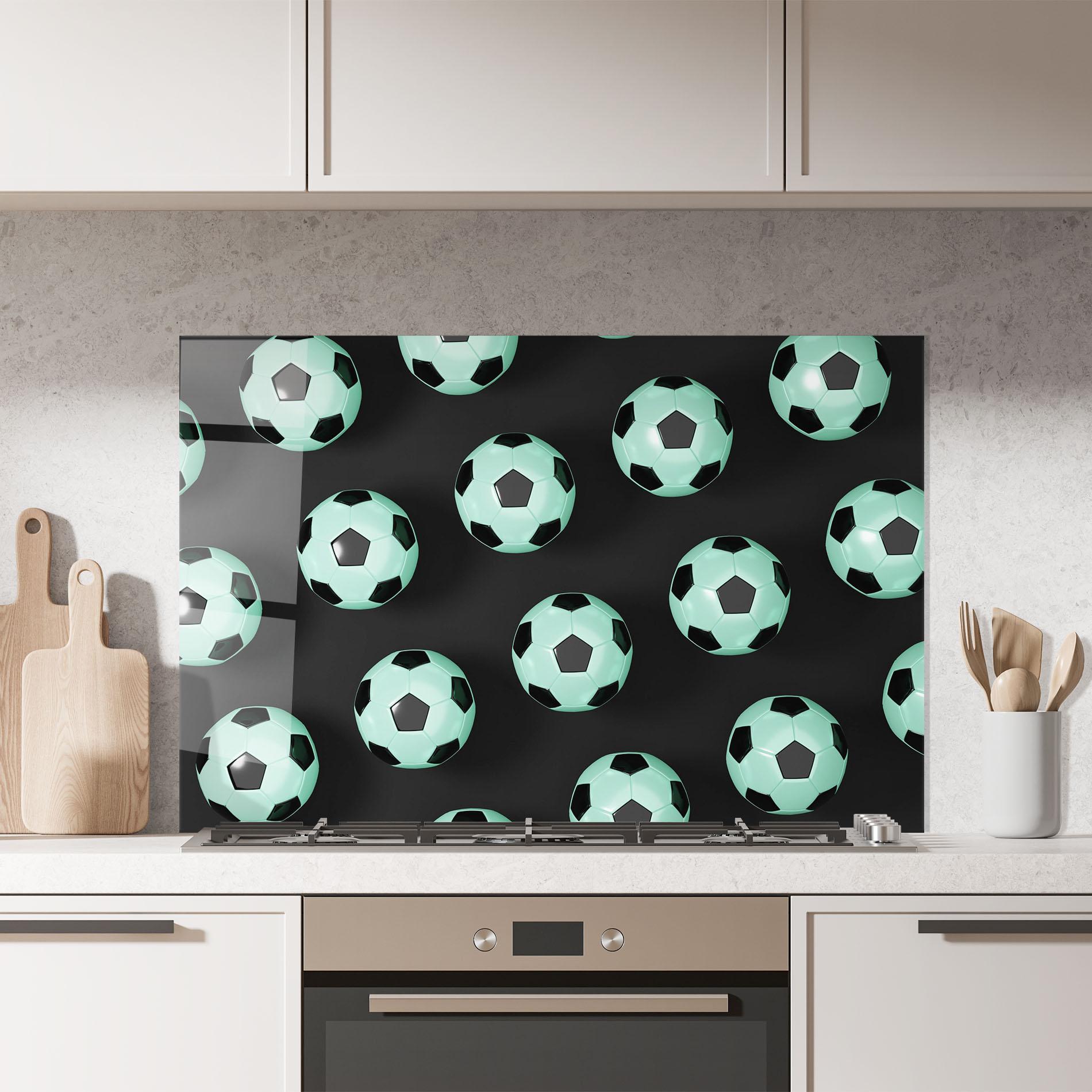 Panel Szklany do Kuchni Green Light Football mockup 7