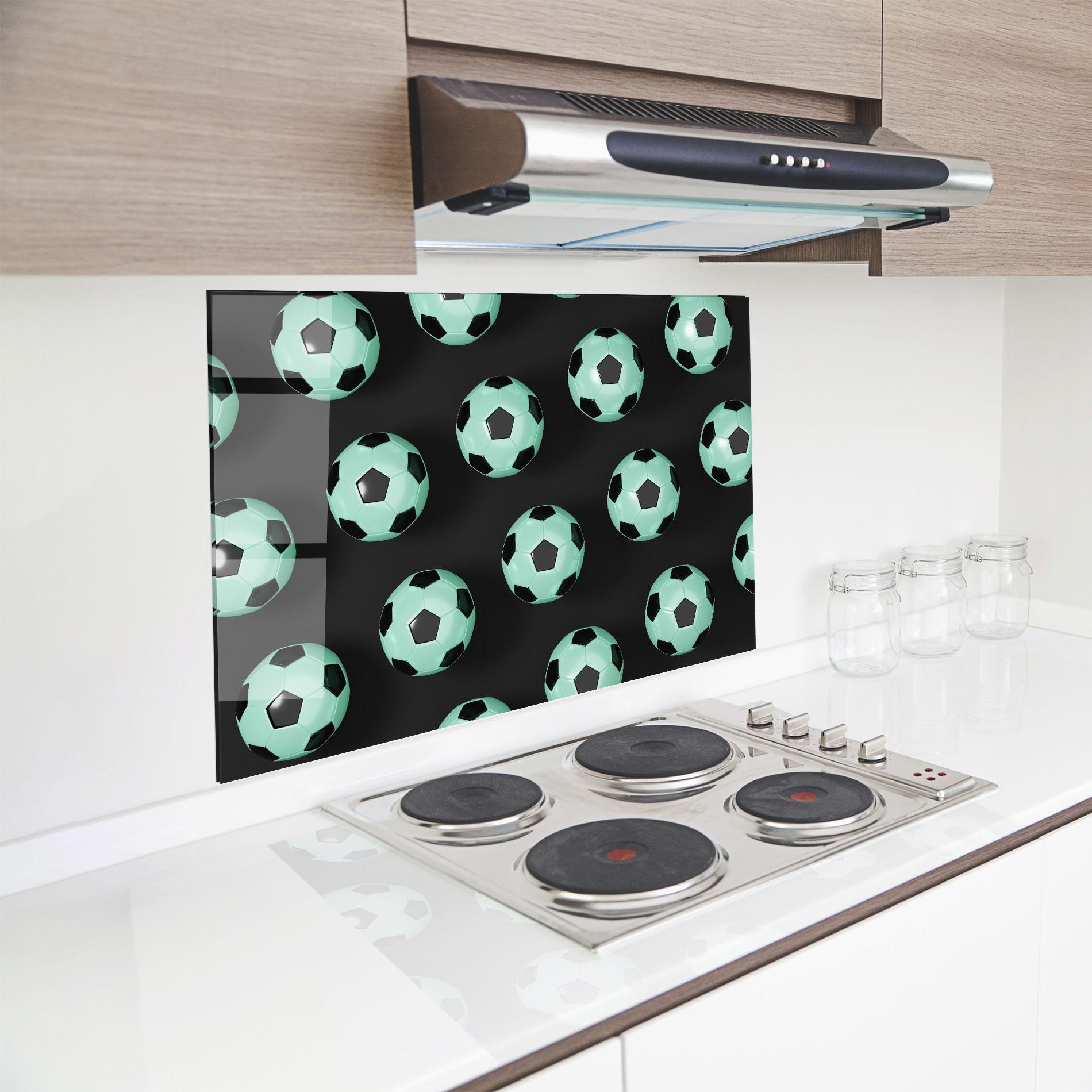 Panel Szklany do Kuchni Green Light Football mockup 8
