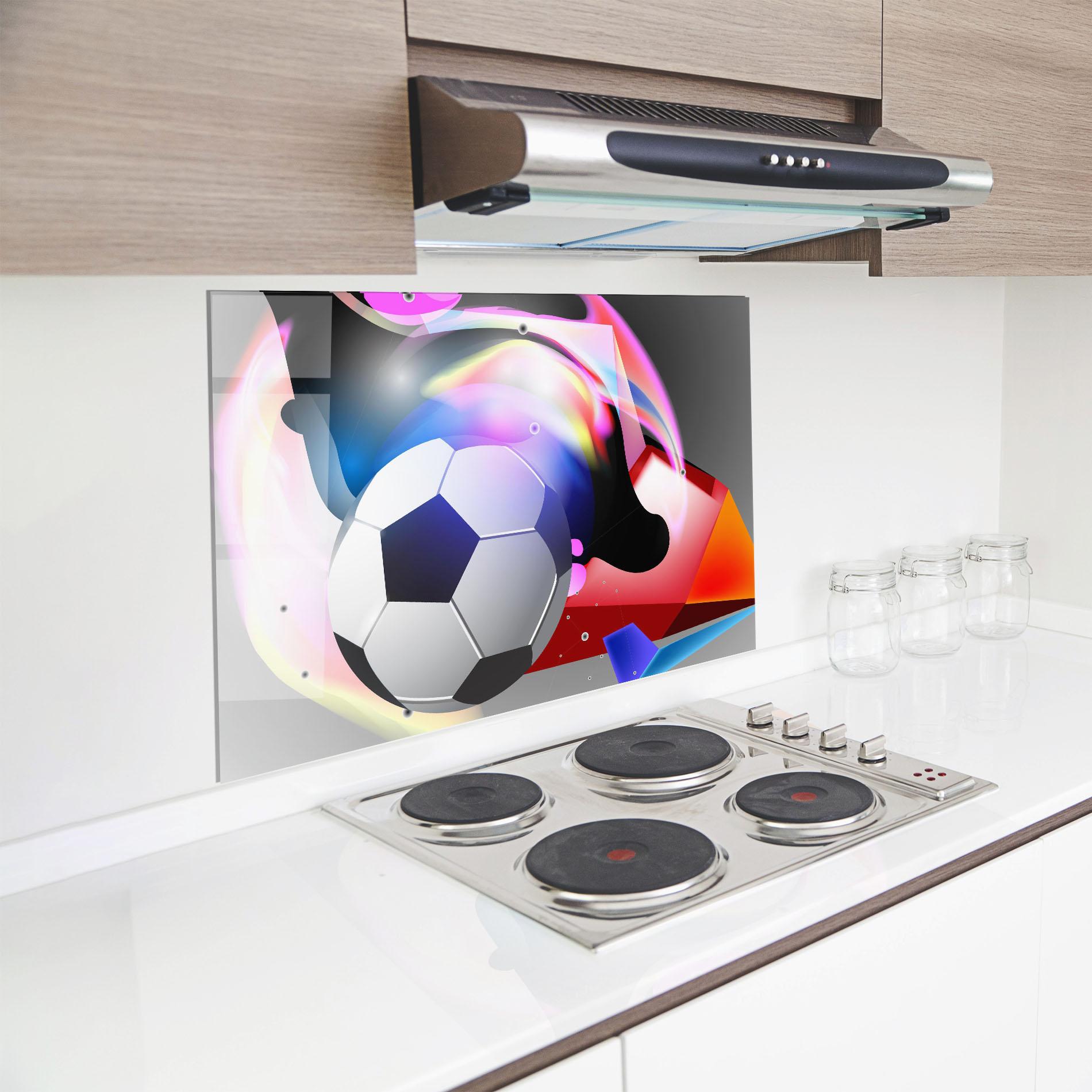 Panel Szklany do Kuchni Pink Blue Football Art mockup 8