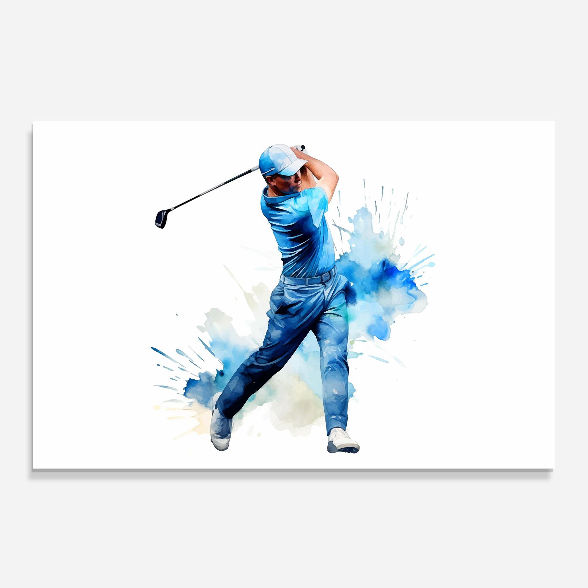 Panel Szklany do Kuchni Golf Watercolor mockup 0