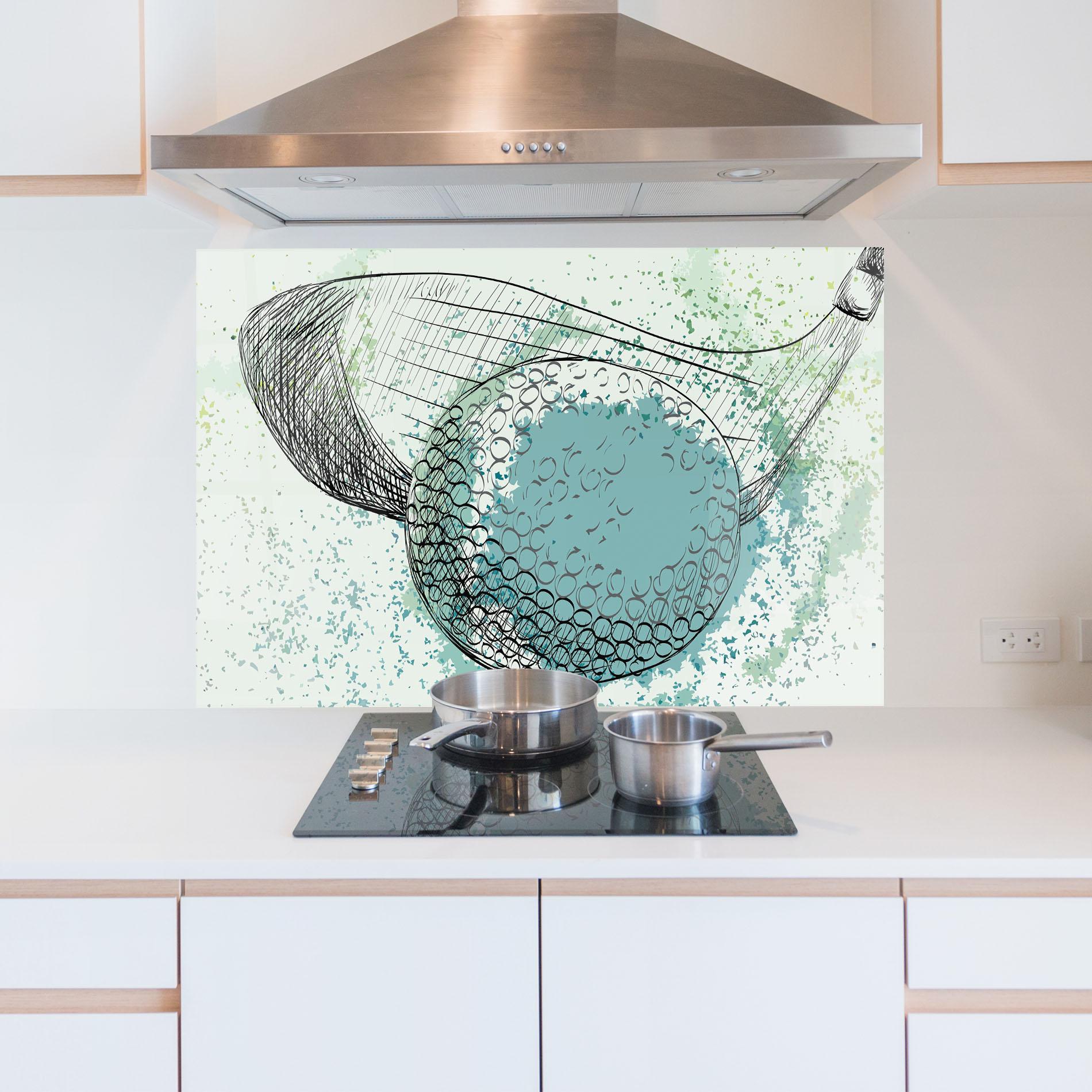 Panel Szklany do Kuchni Blue Golf mockup 5