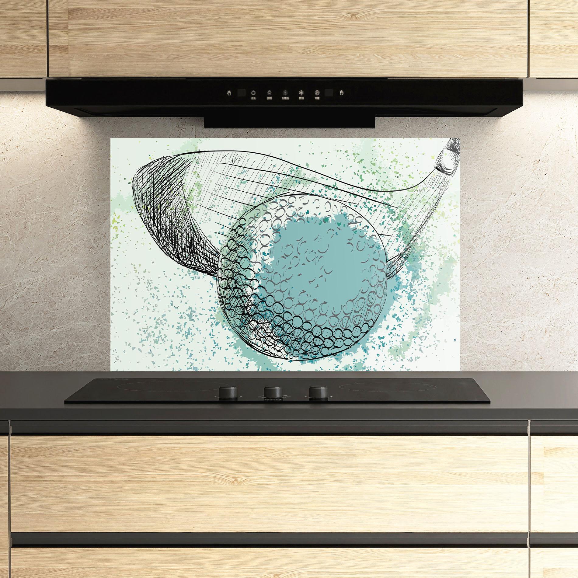 Panel Szklany do Kuchni Blue Golf mockup 3