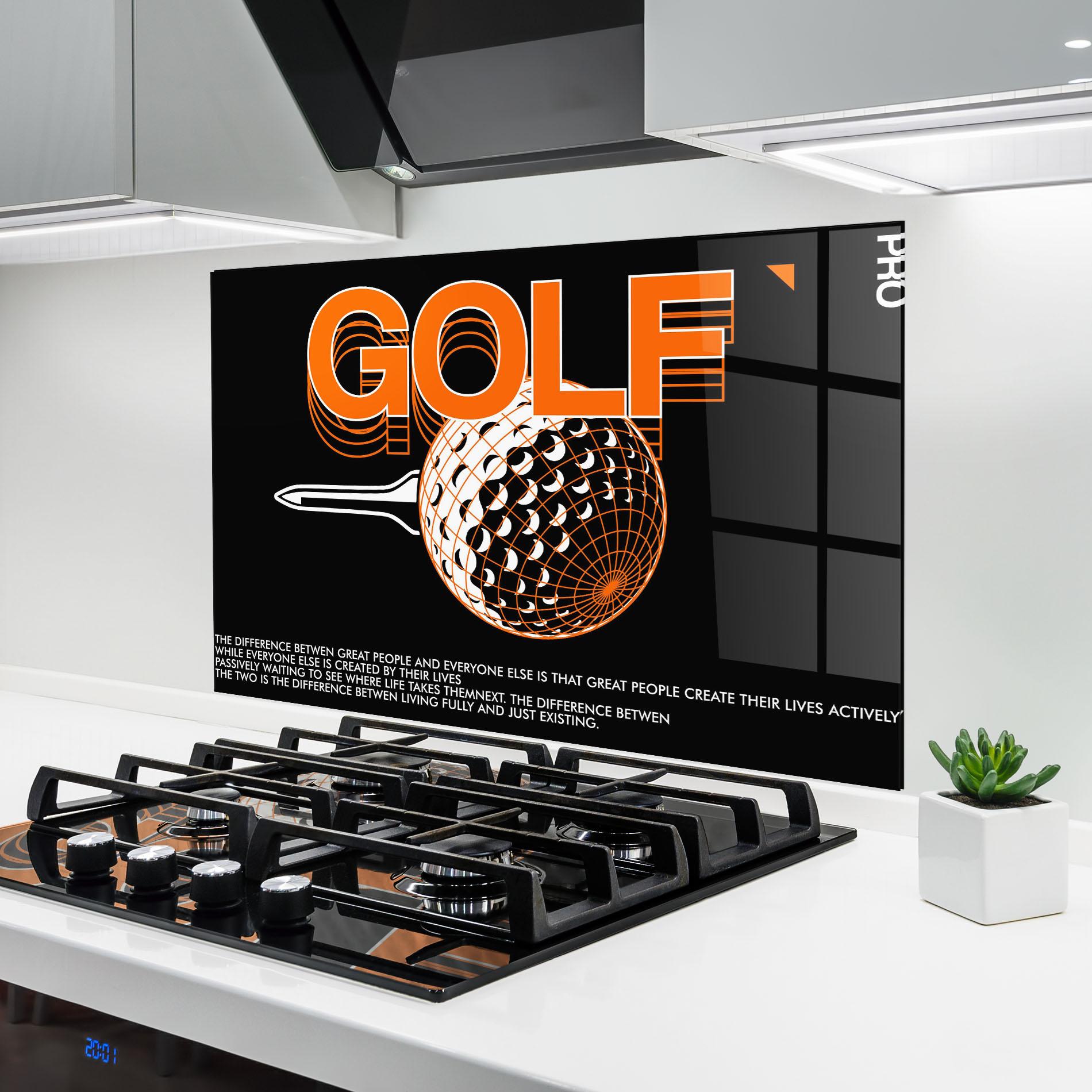 Panel Szklany do Kuchni Golf Great People mockup 6