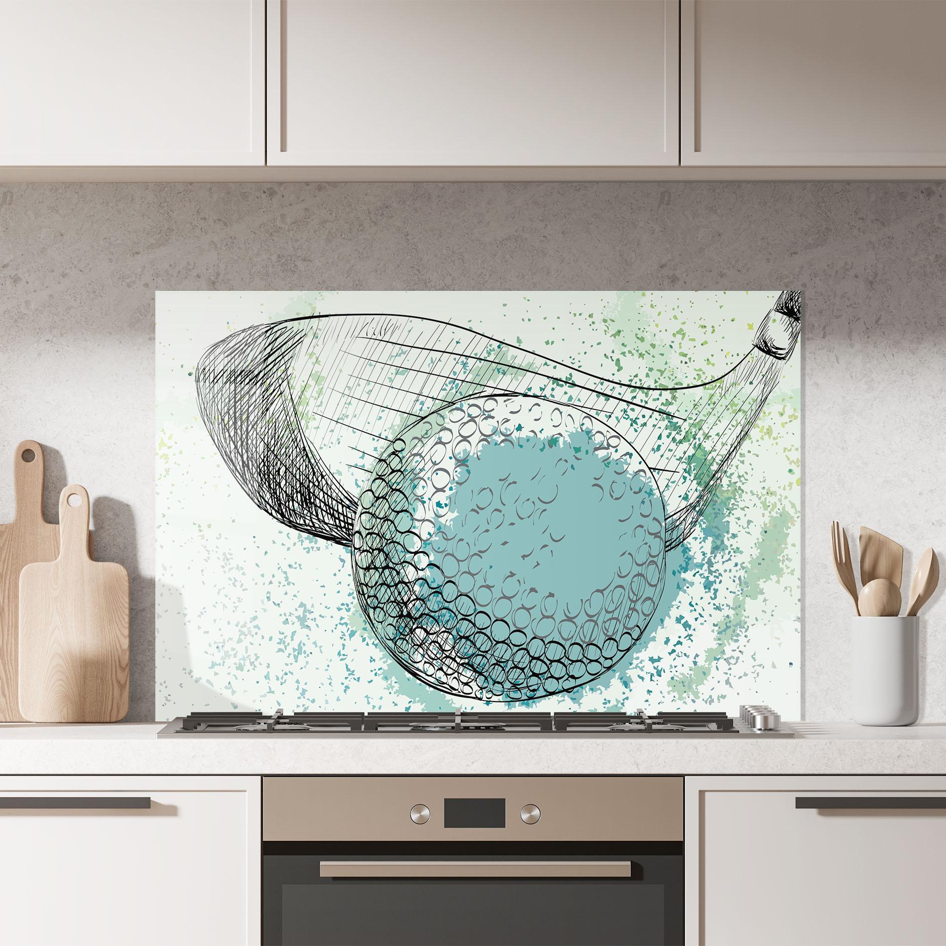 Panel Szklany do Kuchni Blue Golf mockup 7