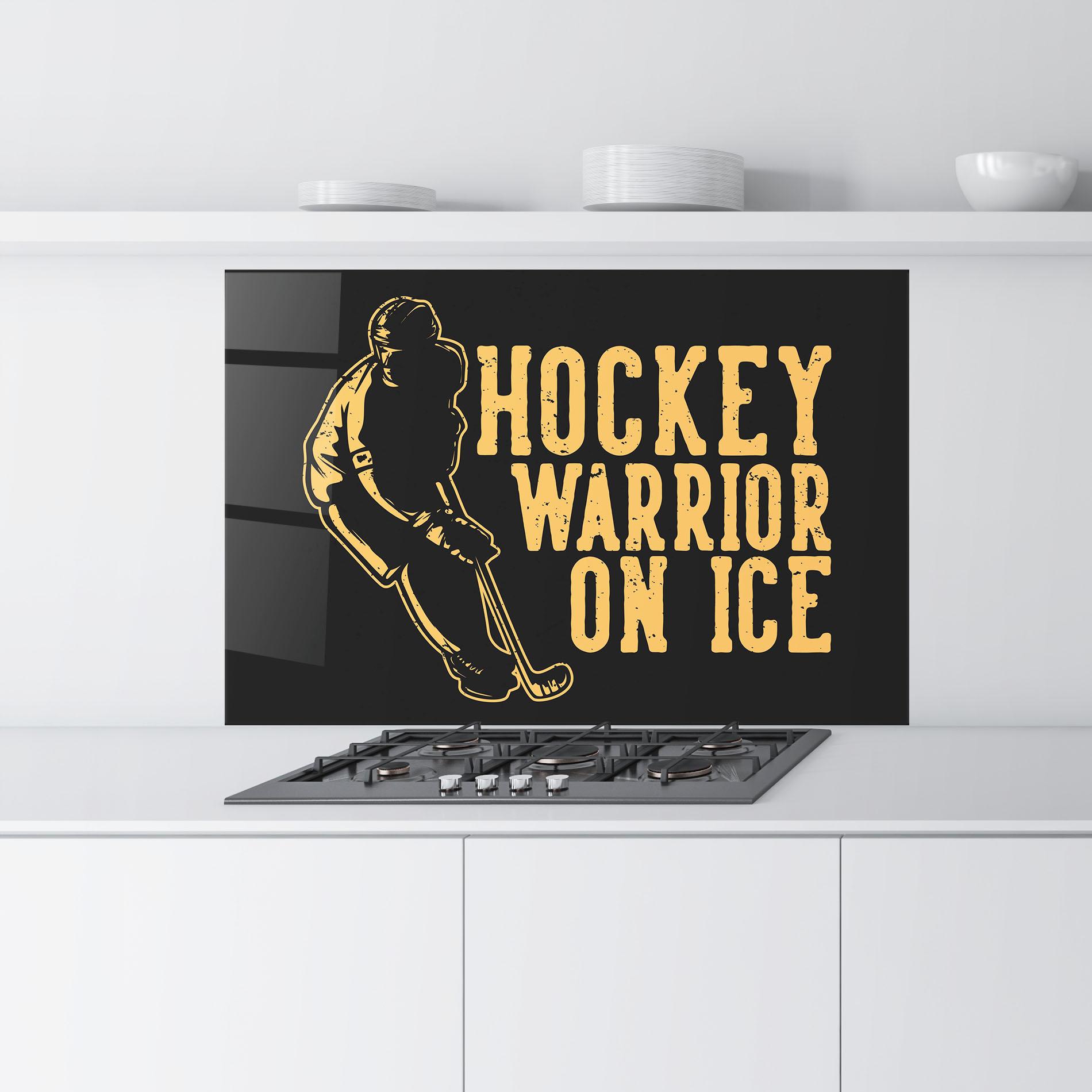 Panel Szklany do Kuchni Hockey Worrior mockup 9