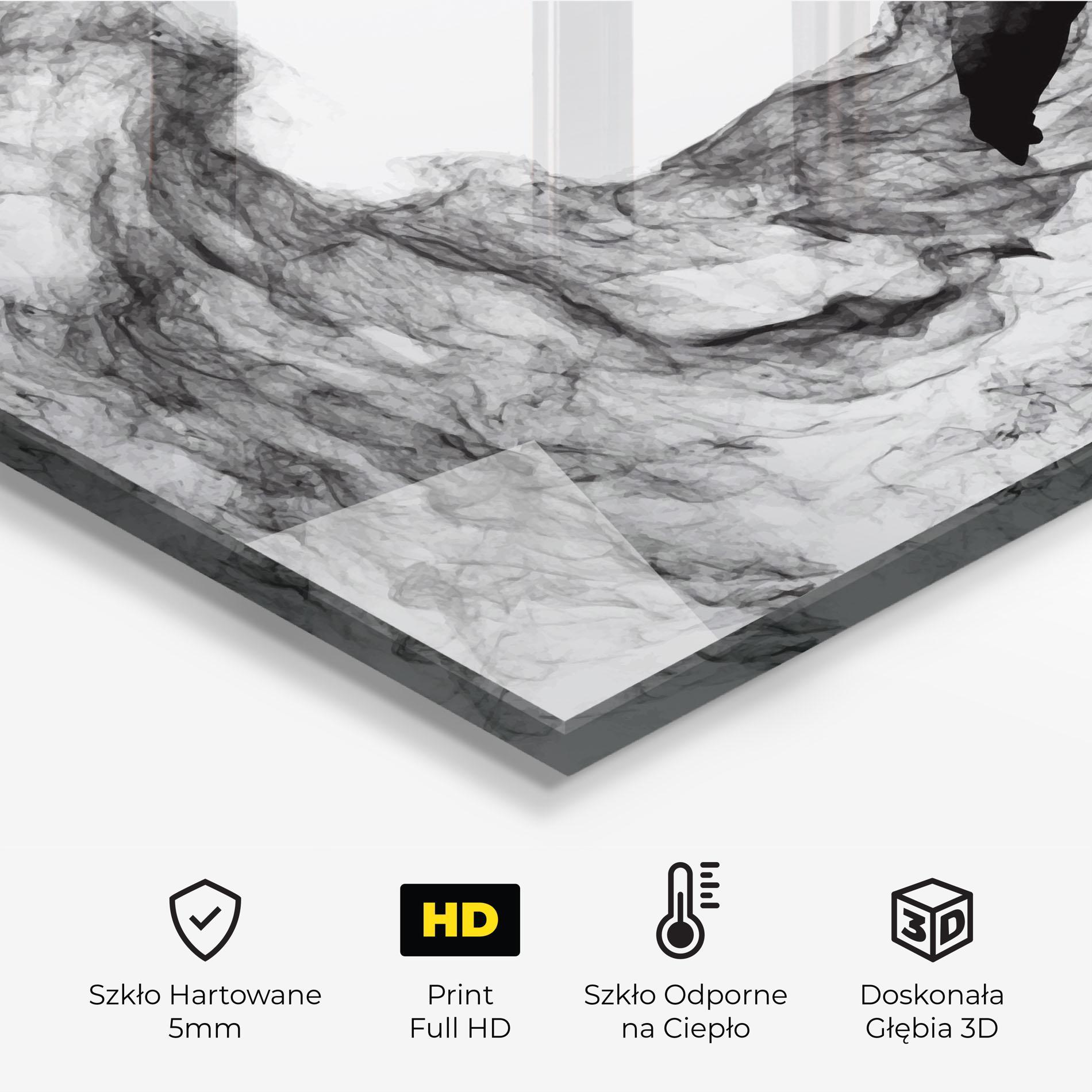 Panel Szklany do Kuchni Black Smoke Hockey mockup 2