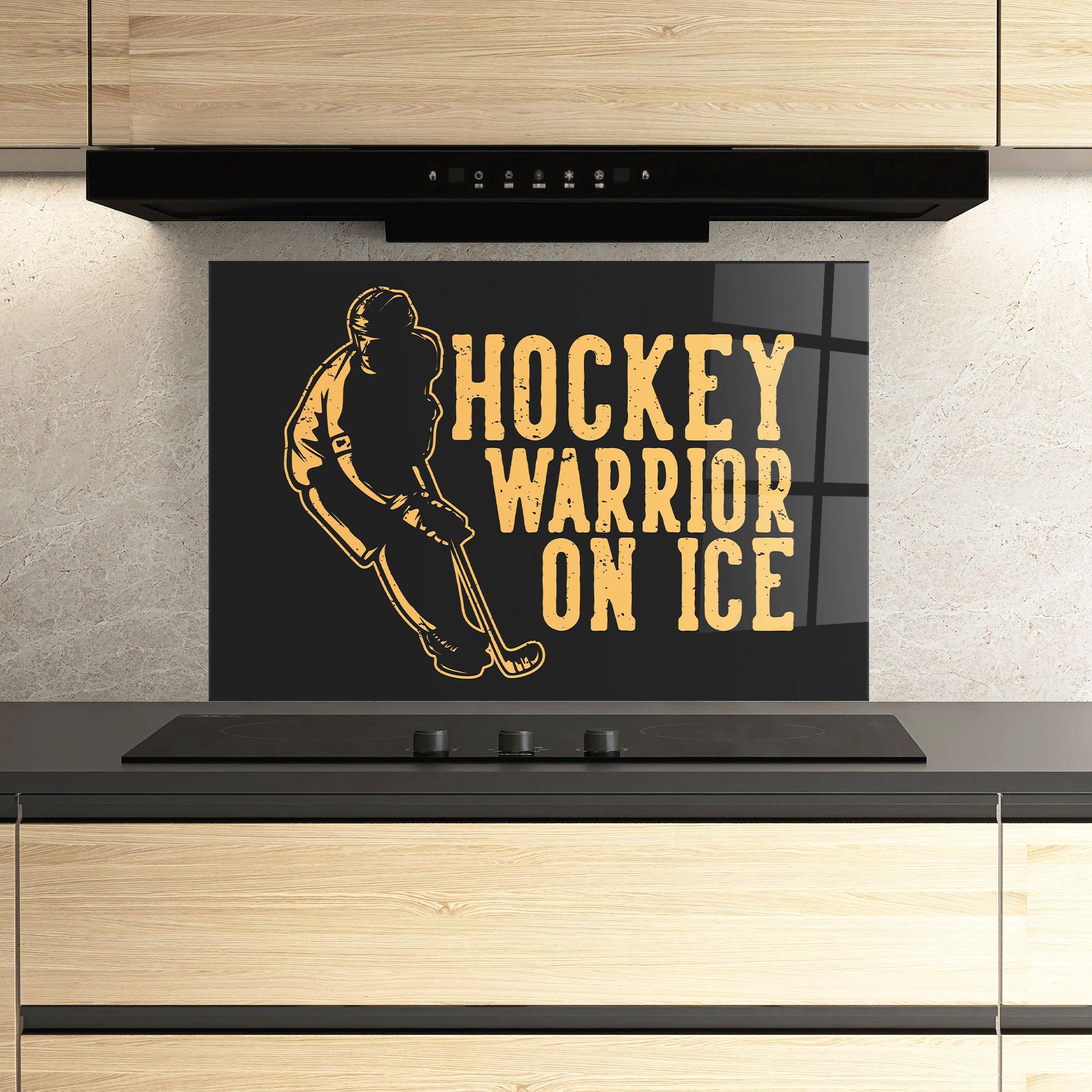 Panel Szklany do Kuchni Hockey Worrior mockup 3