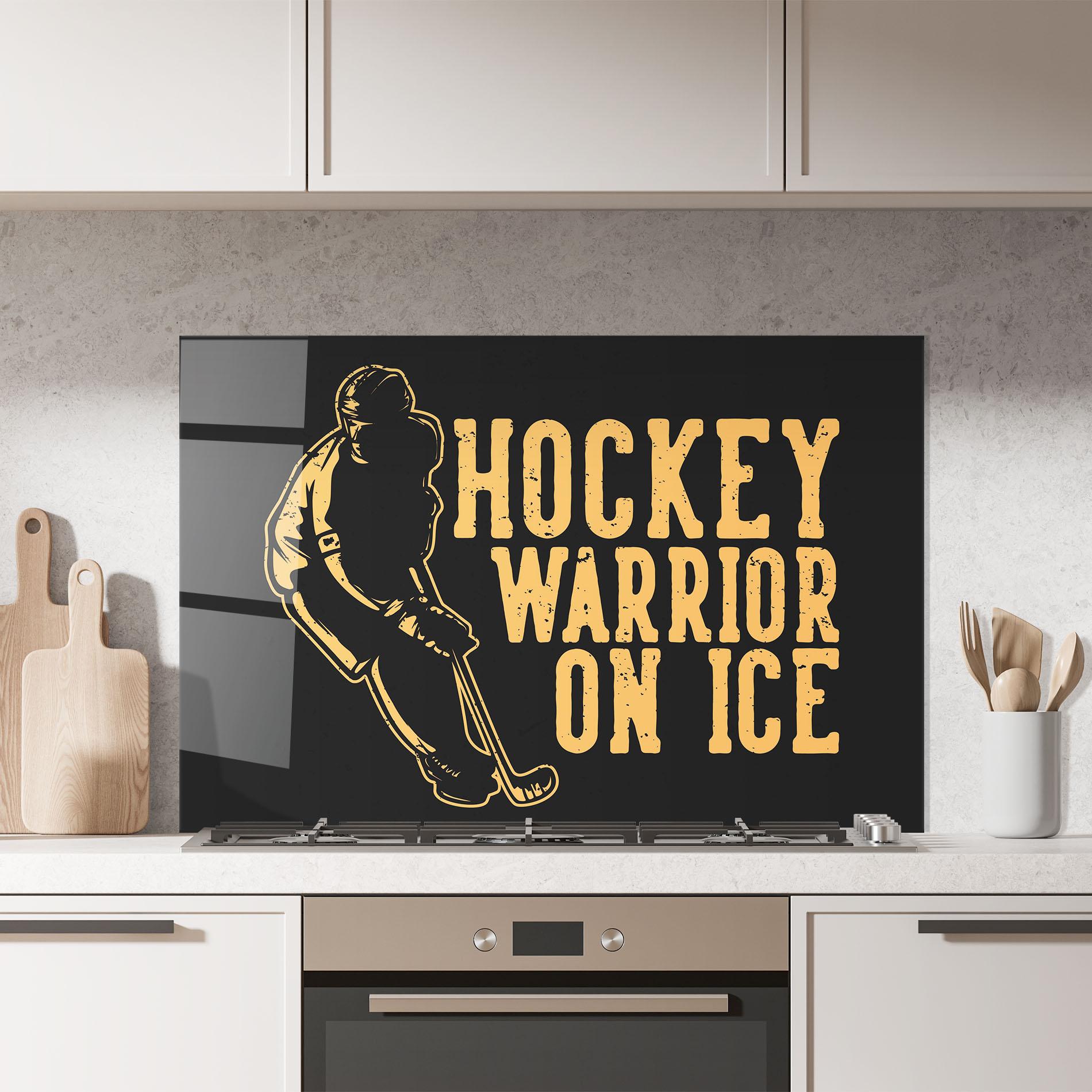 Panel Szklany do Kuchni Hockey Worrior mockup 7