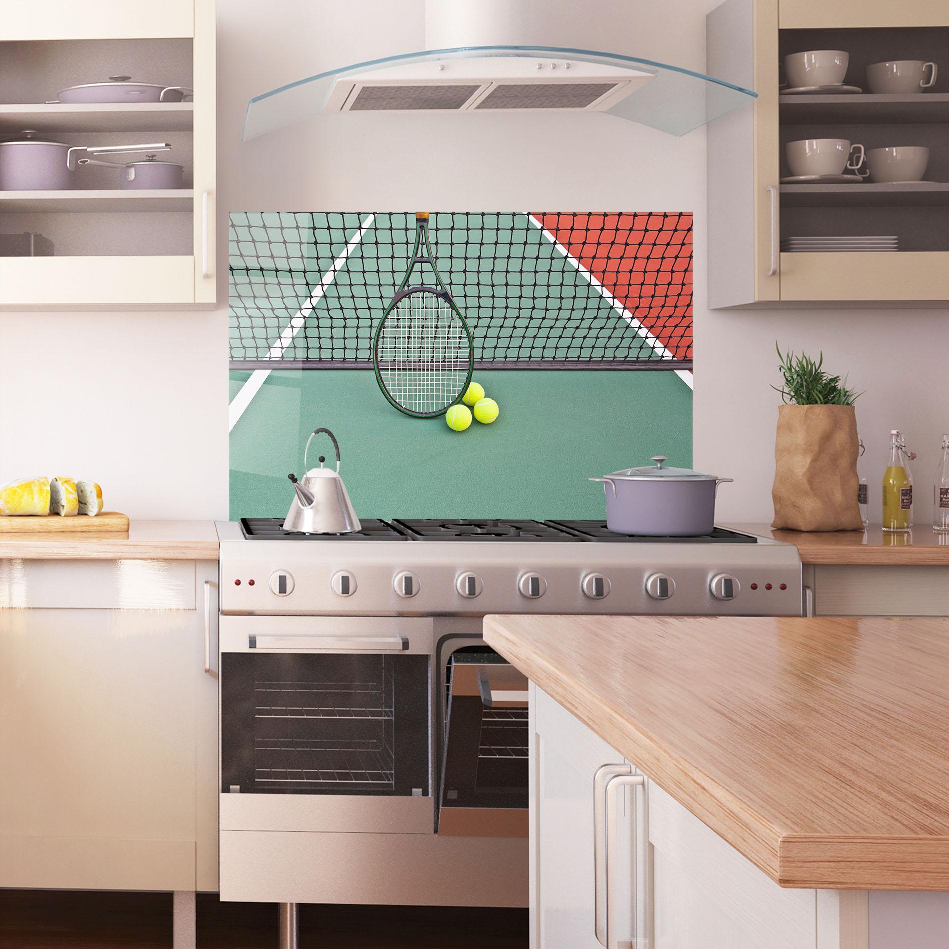 Panel Szklany do Kuchni Tennis Field mockup 1