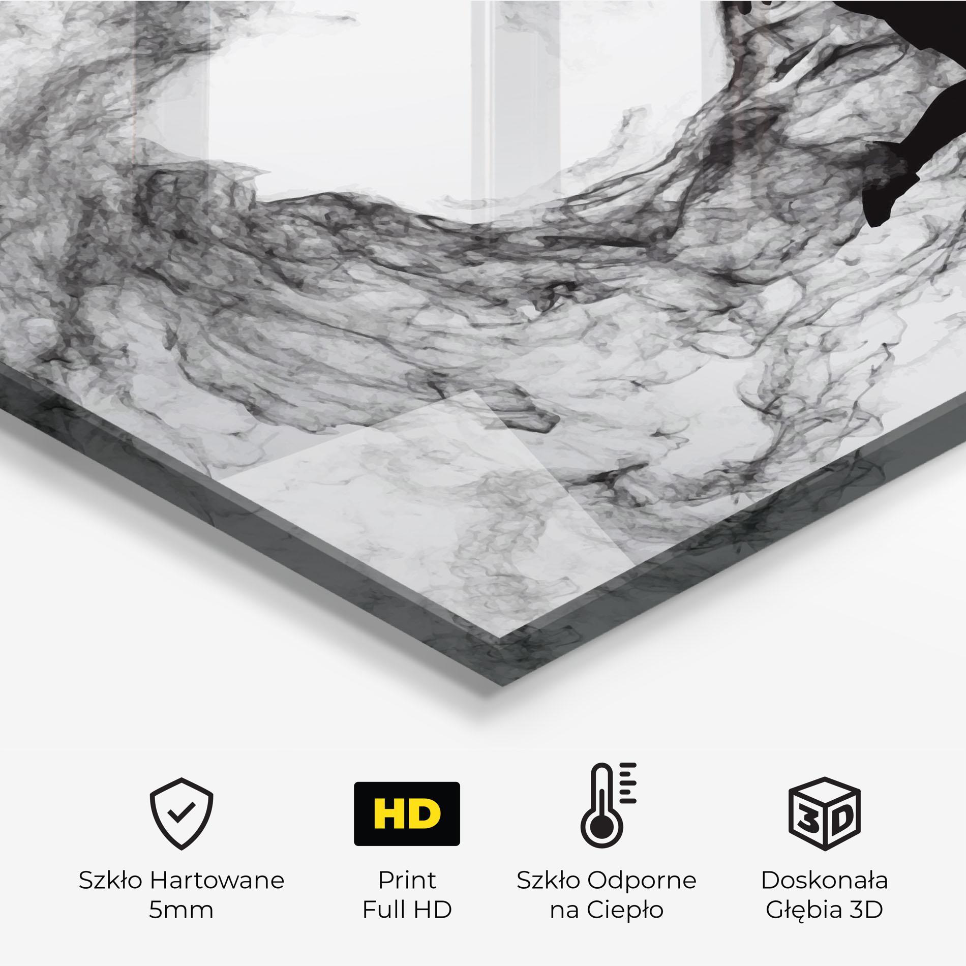 Panel Szklany do Kuchni Black Smoke Tennis mockup 2