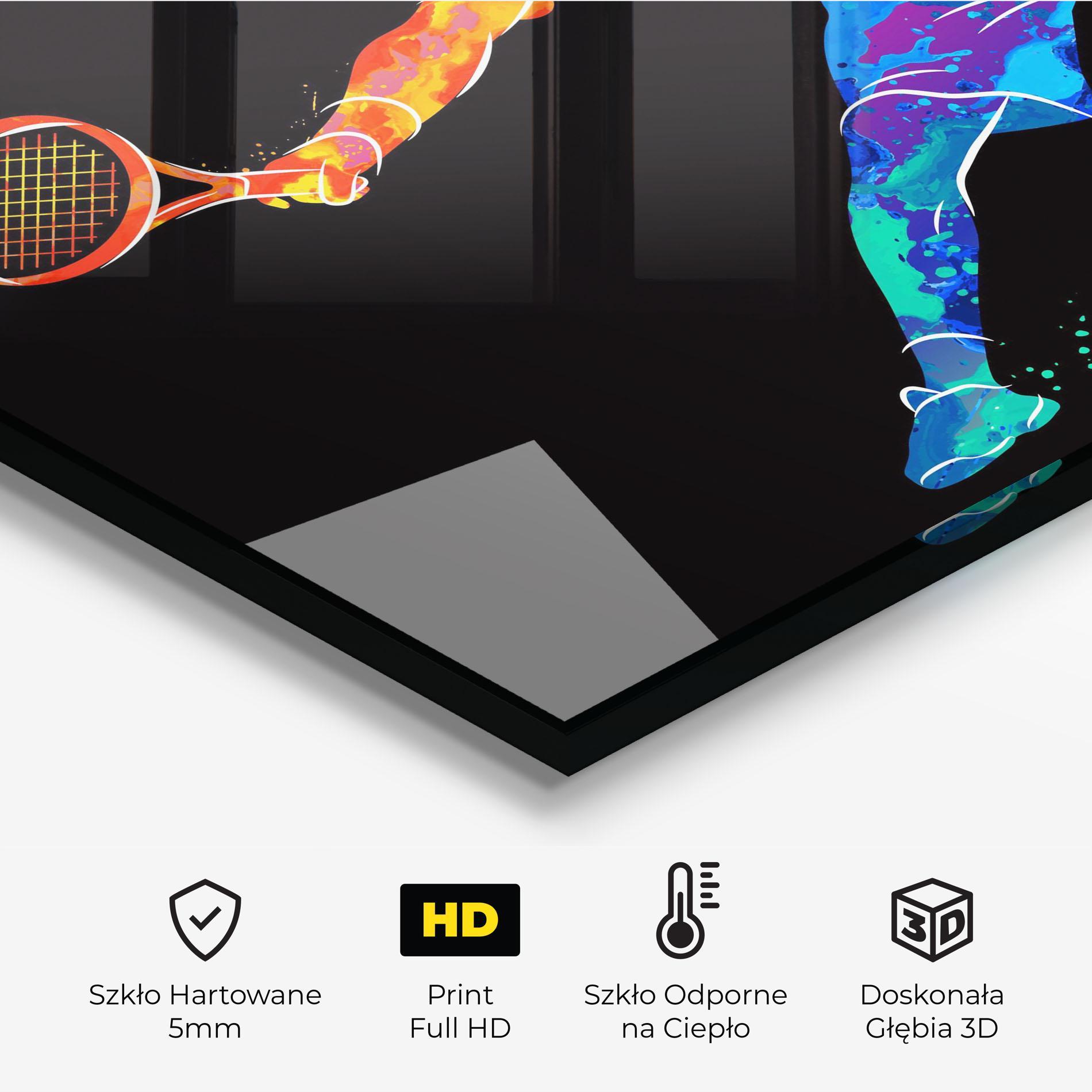 Panel Szklany do Kuchni Tennis Orange Blue mockup 2