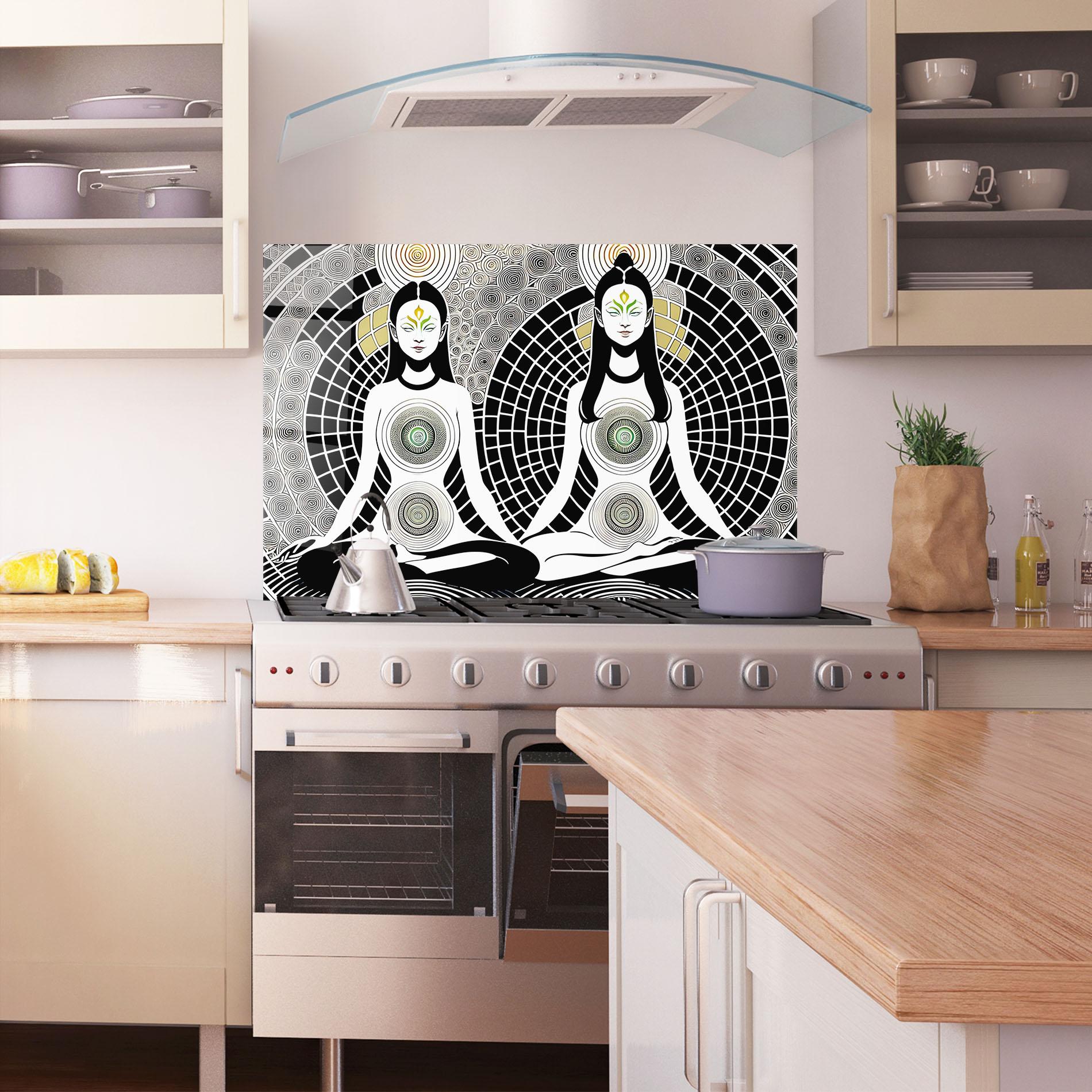 Panel Szklany do Kuchni Clolorful Meditation mockup 1