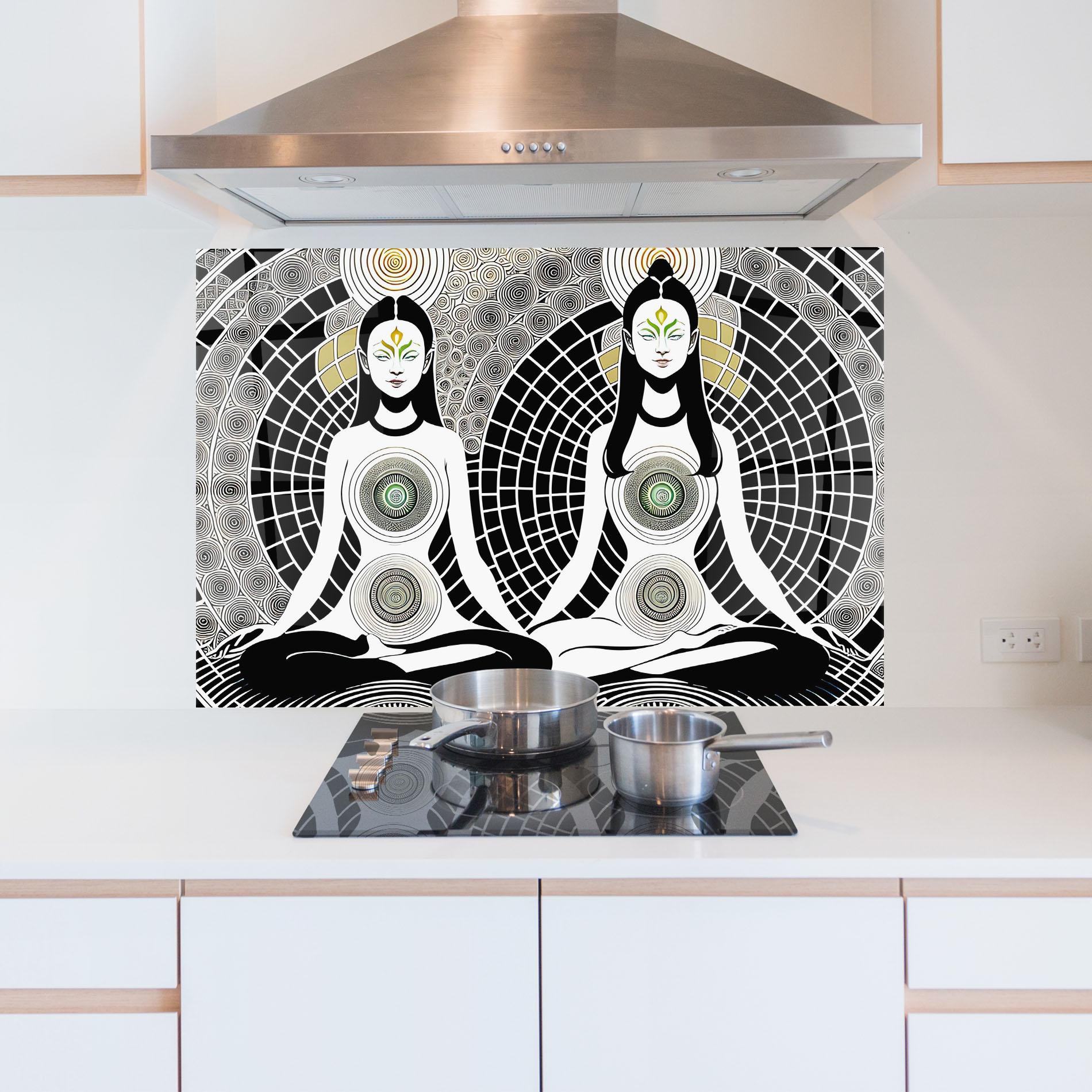 Panel Szklany do Kuchni Clolorful Meditation mockup 5