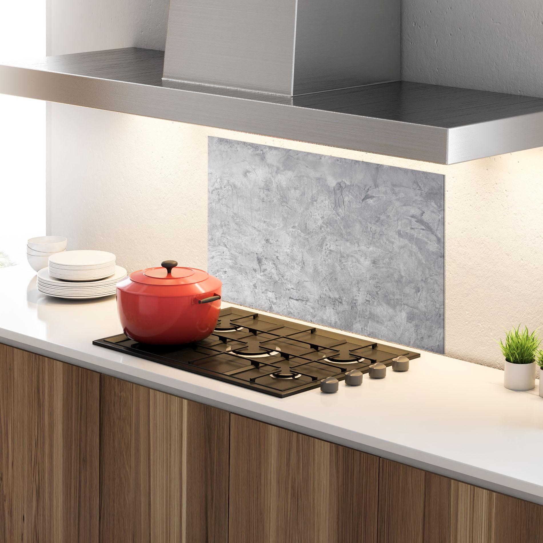 Panel Szklany do Kuchni Abstract Grey Wall mockup 4