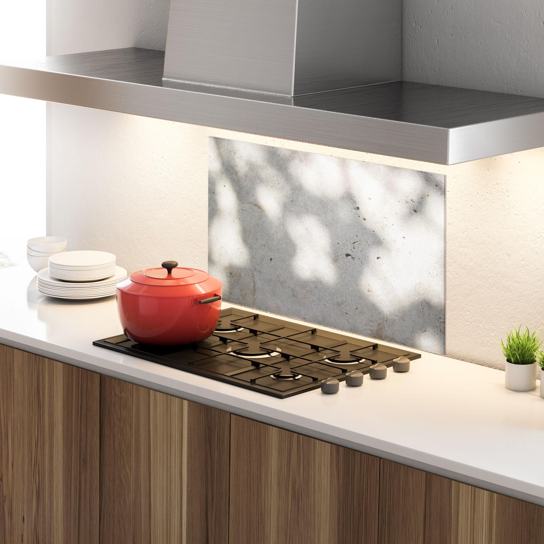 Panel Szklany do Kuchni Shadows On Cement mockup 4