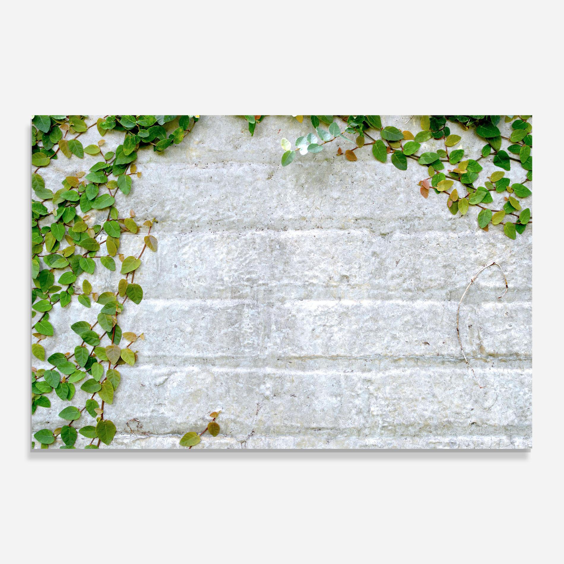 Panel Szklany do Kuchni Bricks With Leaves mockup 0