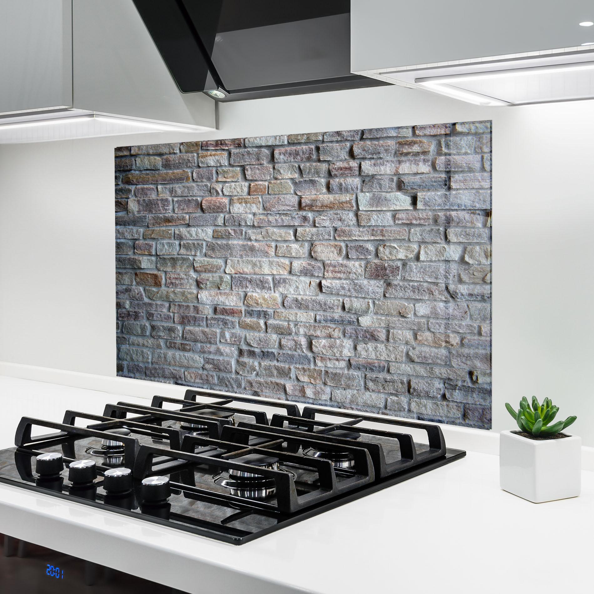 Panel Szklany do Kuchni Greyish Bircks mockup 6