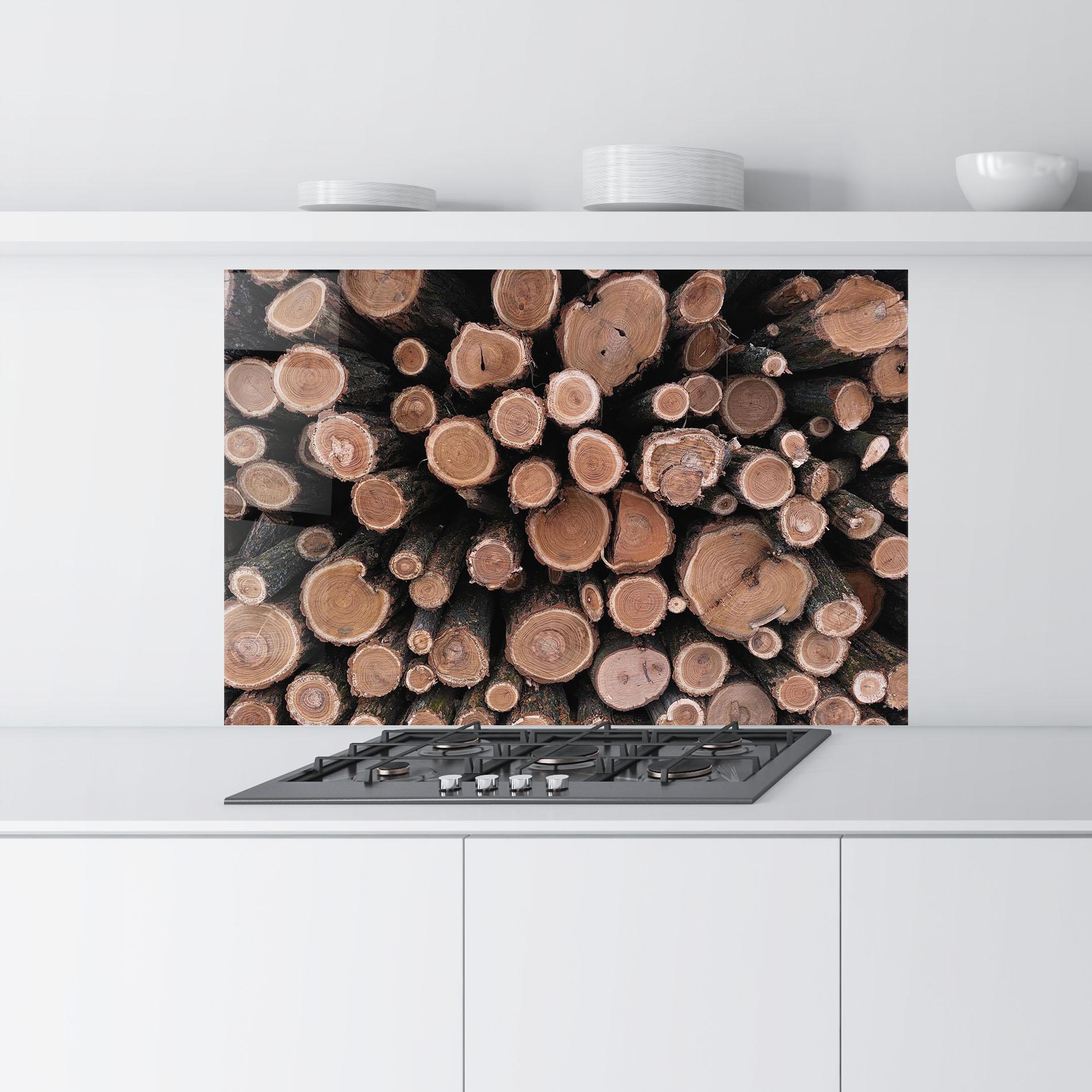 Panel Szklany do Kuchni Many Logs mockup 9
