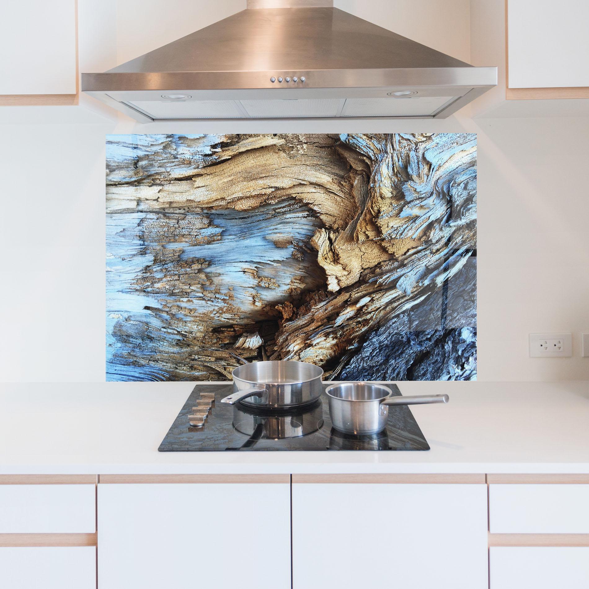 Panel Szklany do Kuchni Abstract Wood Texture mockup 5